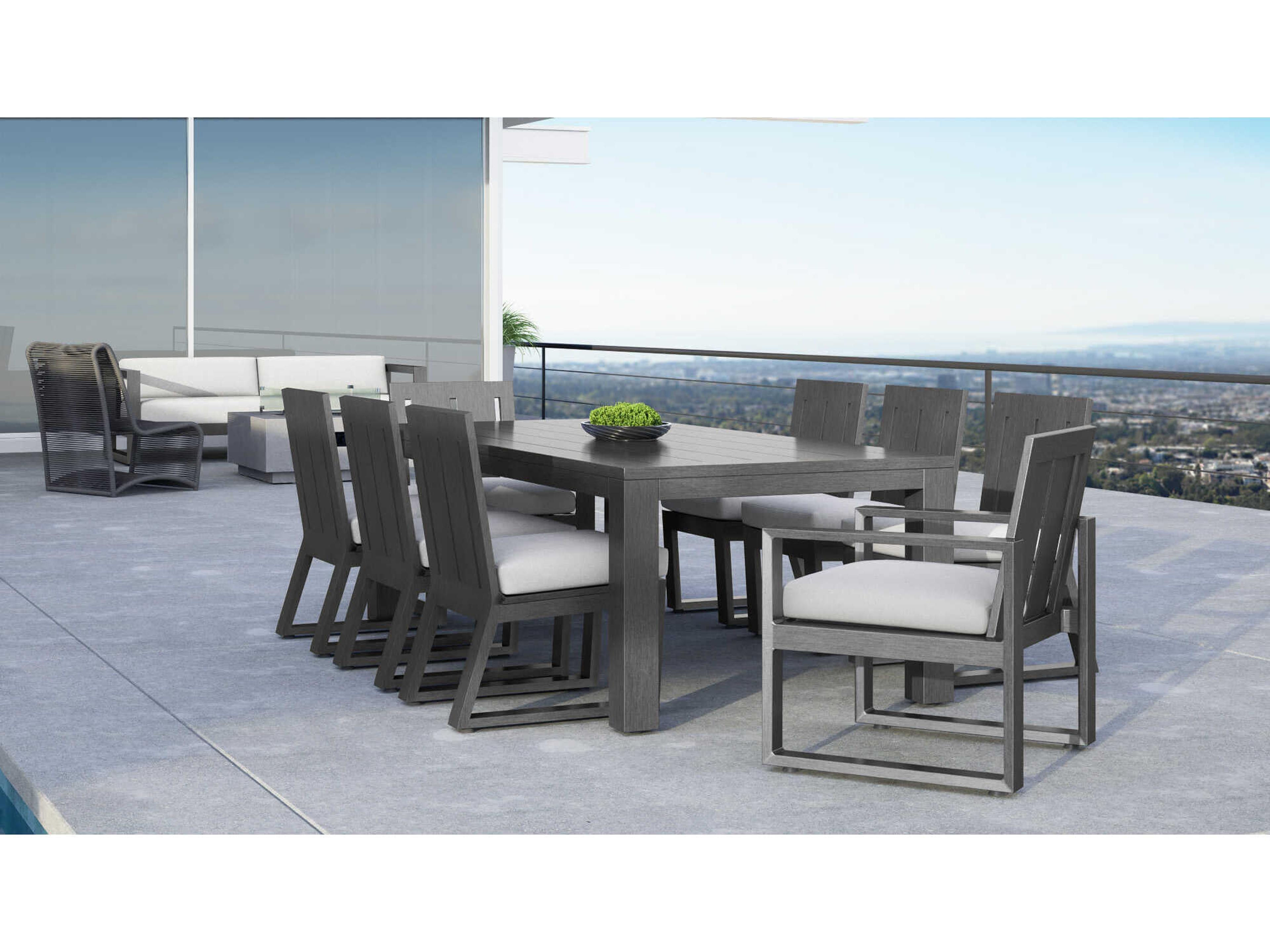 Sunset West Redondo Slate Aluminum Cushion Dining Chair