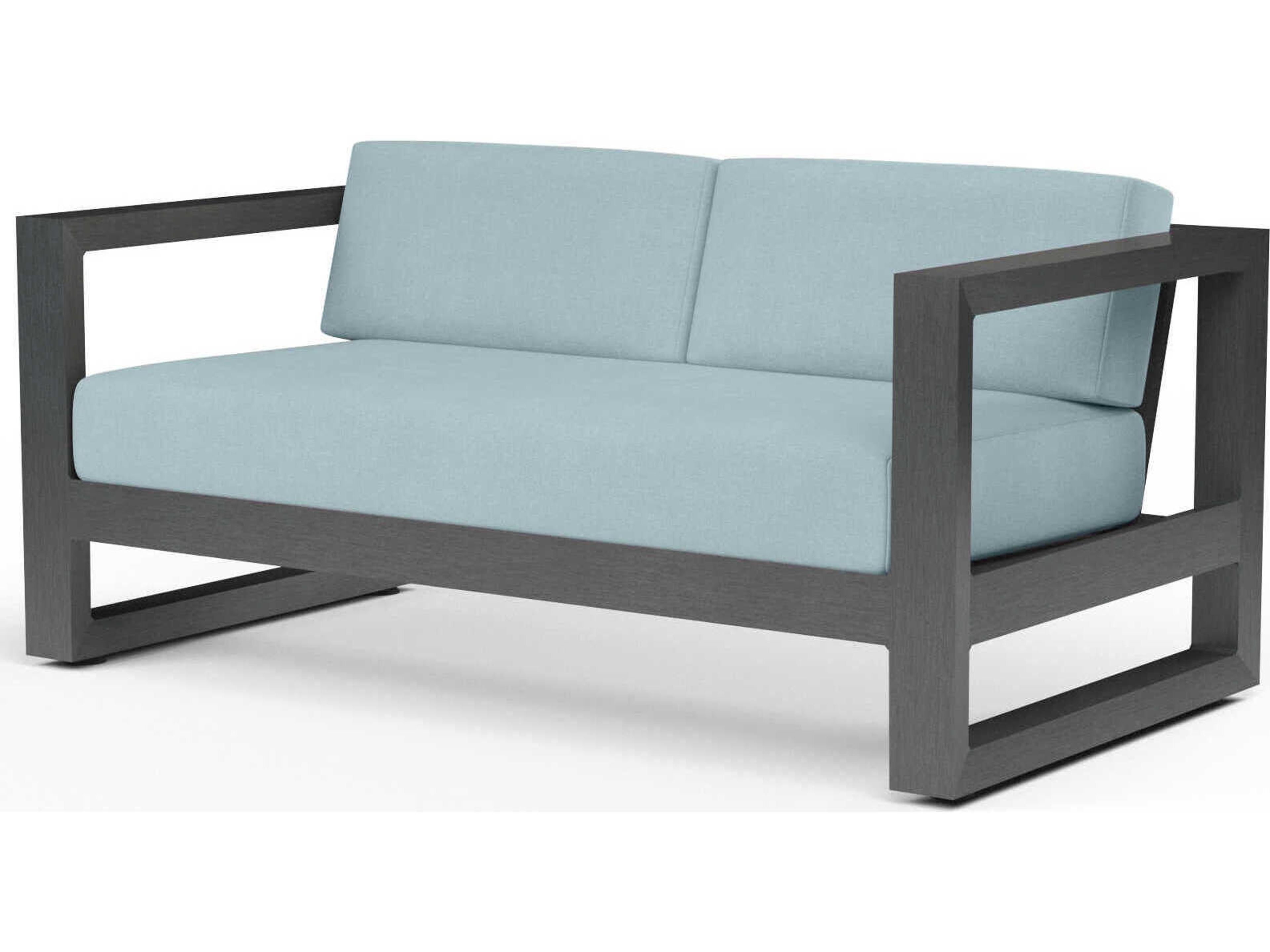 Redondo Slate Aluminum Cushion Loveseat