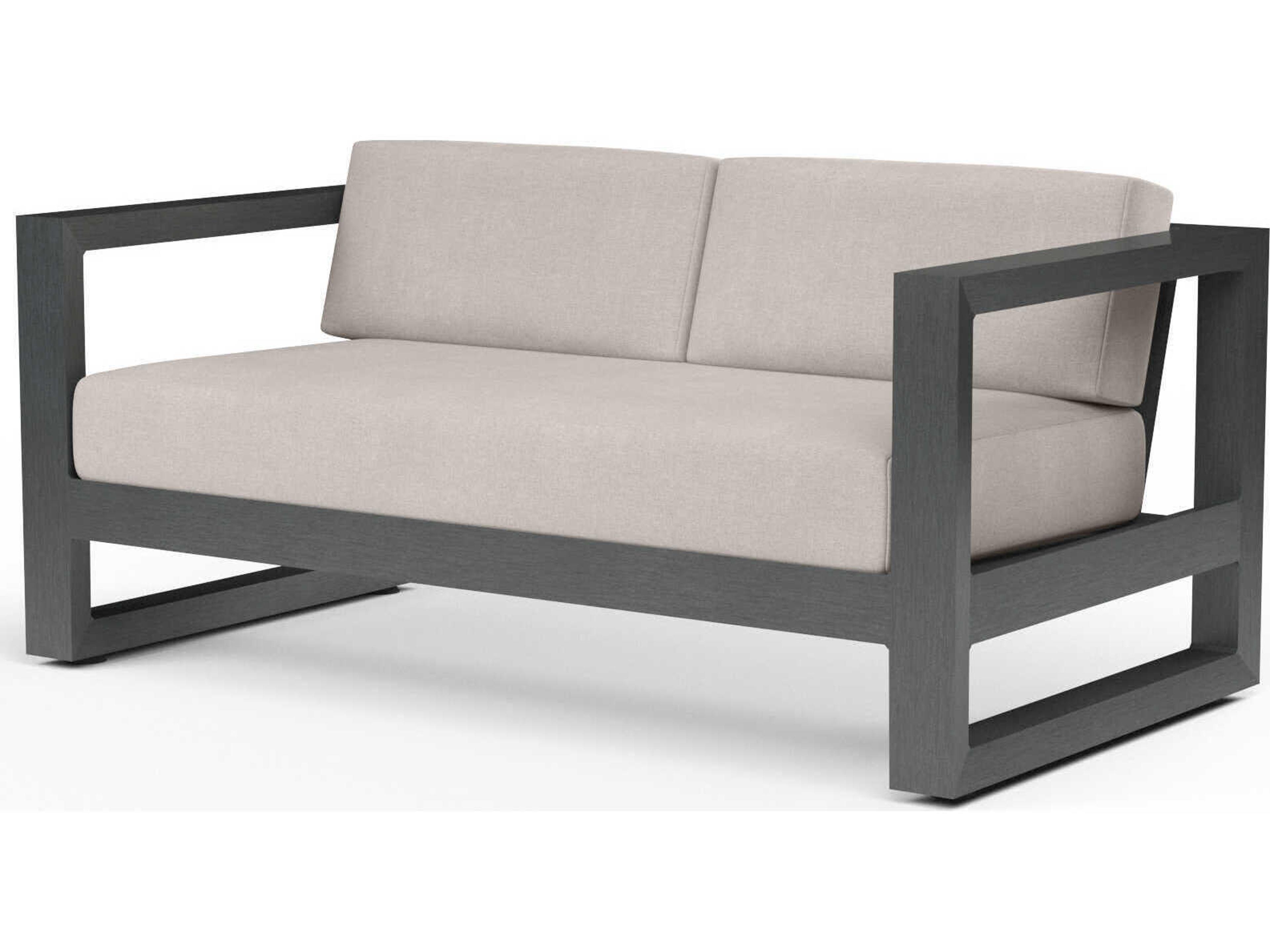 Redondo Slate Aluminum Cushion Loveseat