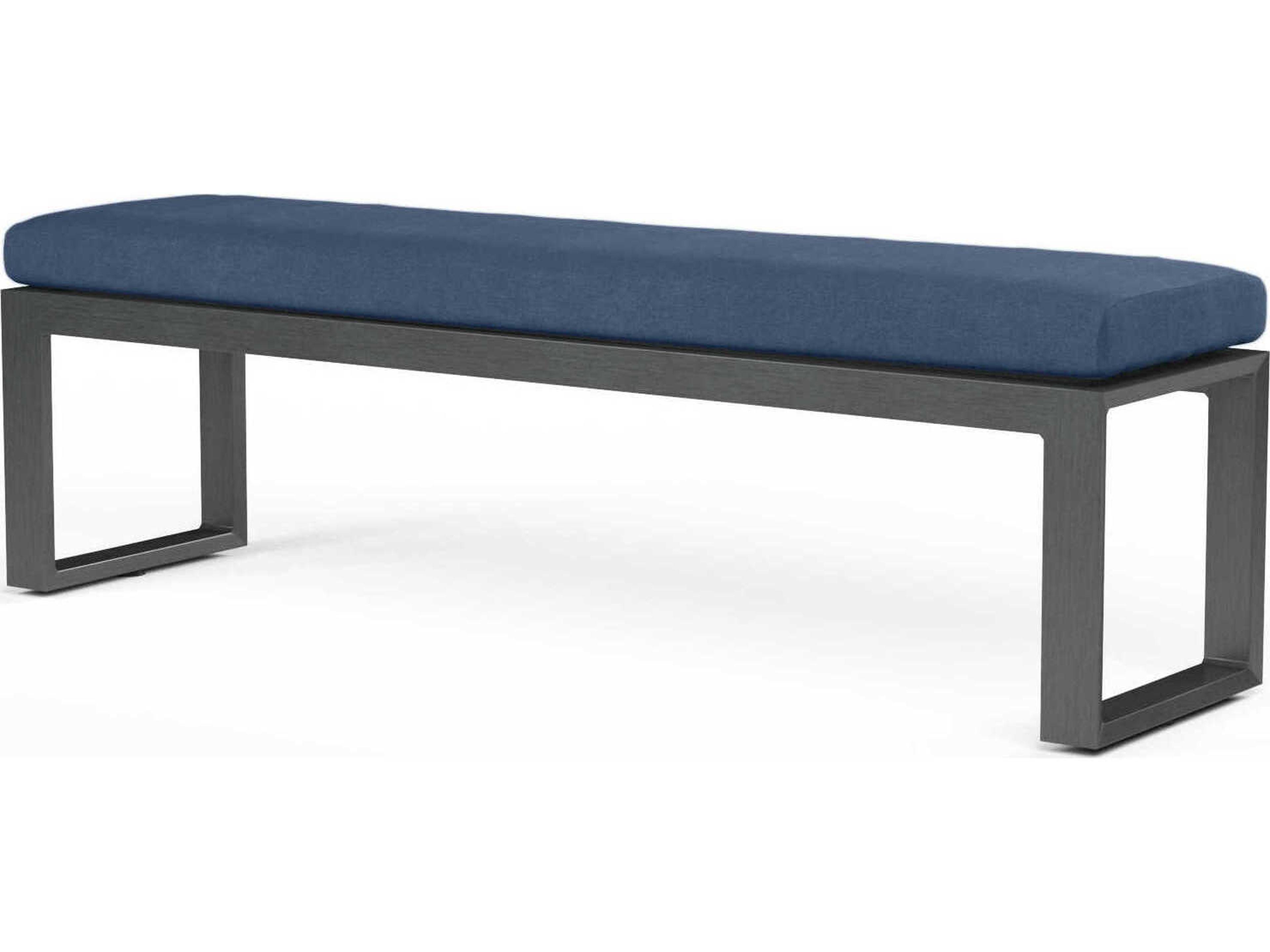Redondo Slate Aluminum Cushion Bench