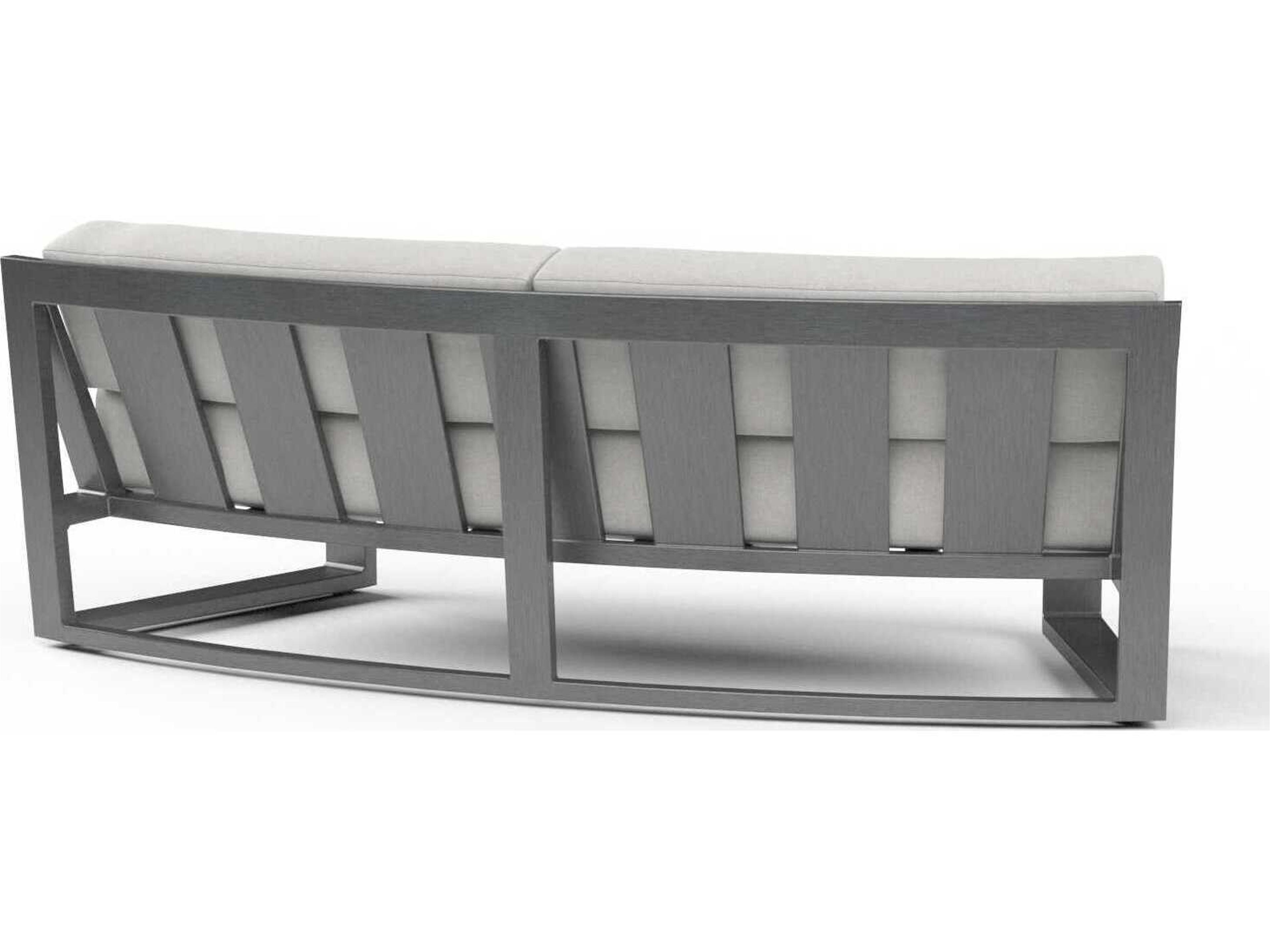 Sunset West Redondo Grays Aluminum Cushion Sofa
