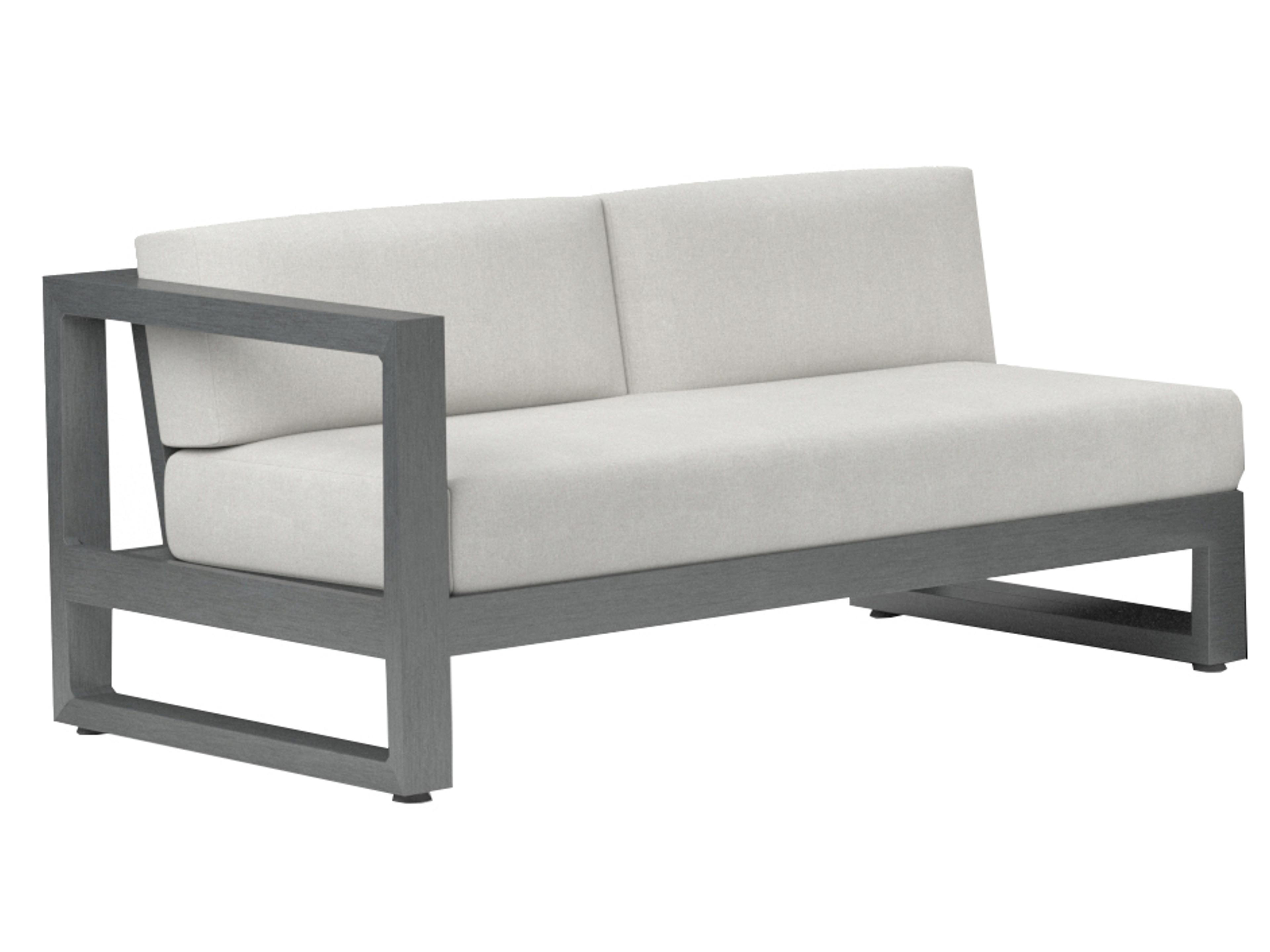 Redondo Aluminum Slate Left Arm Patio Loveseat