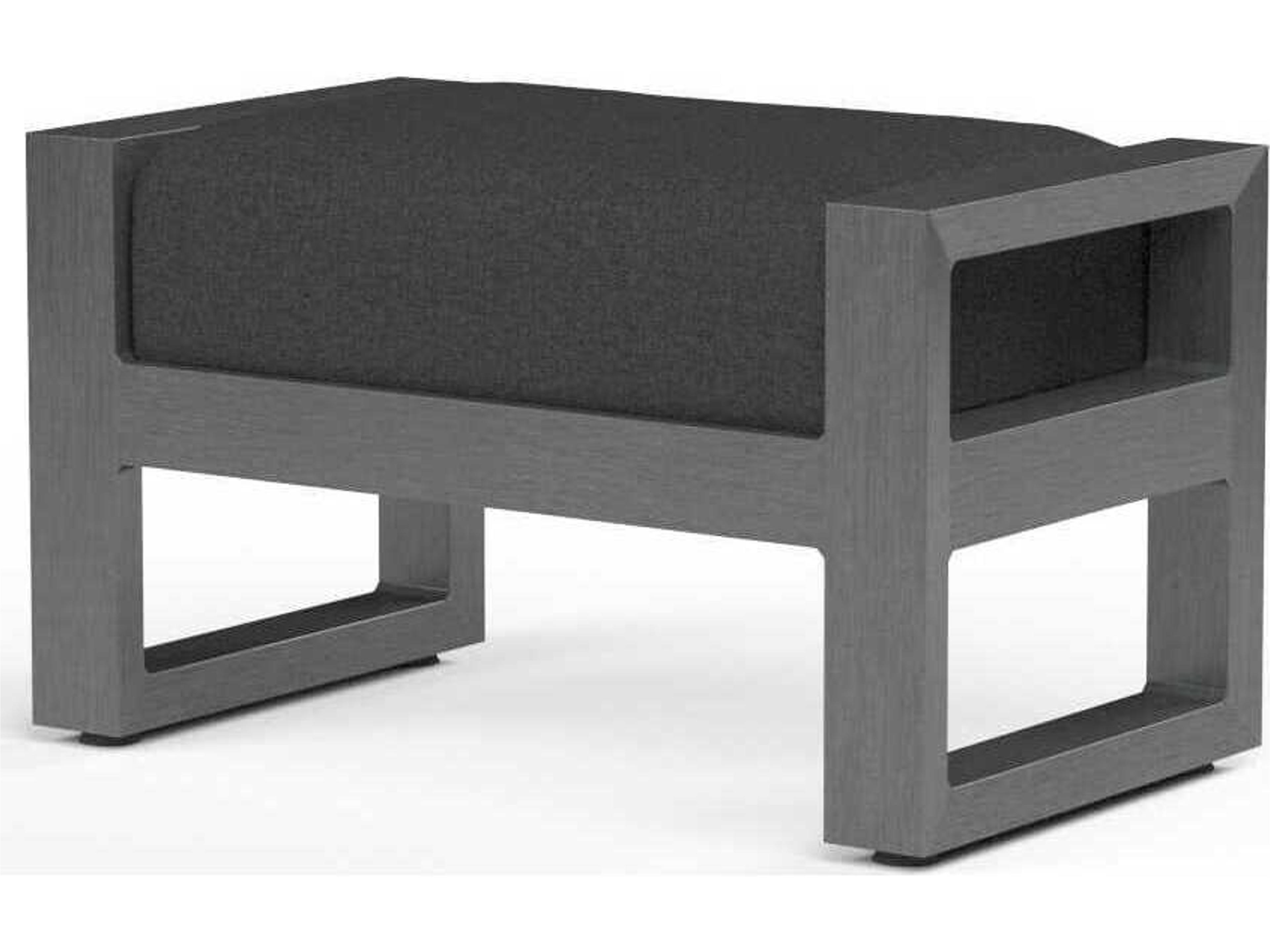 Redondo Slate Aluminum Cushion Ottoman