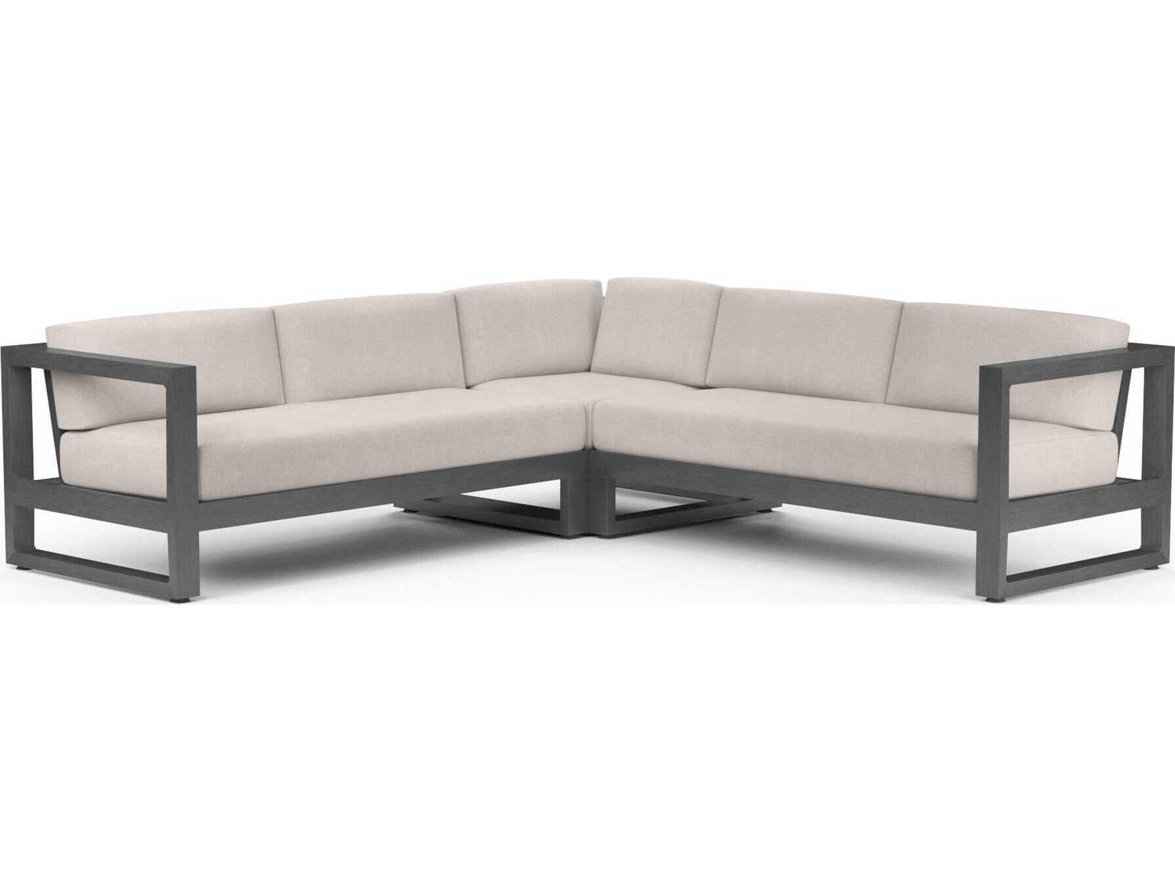 Redondo Slate Aluminum Cushion Sofa