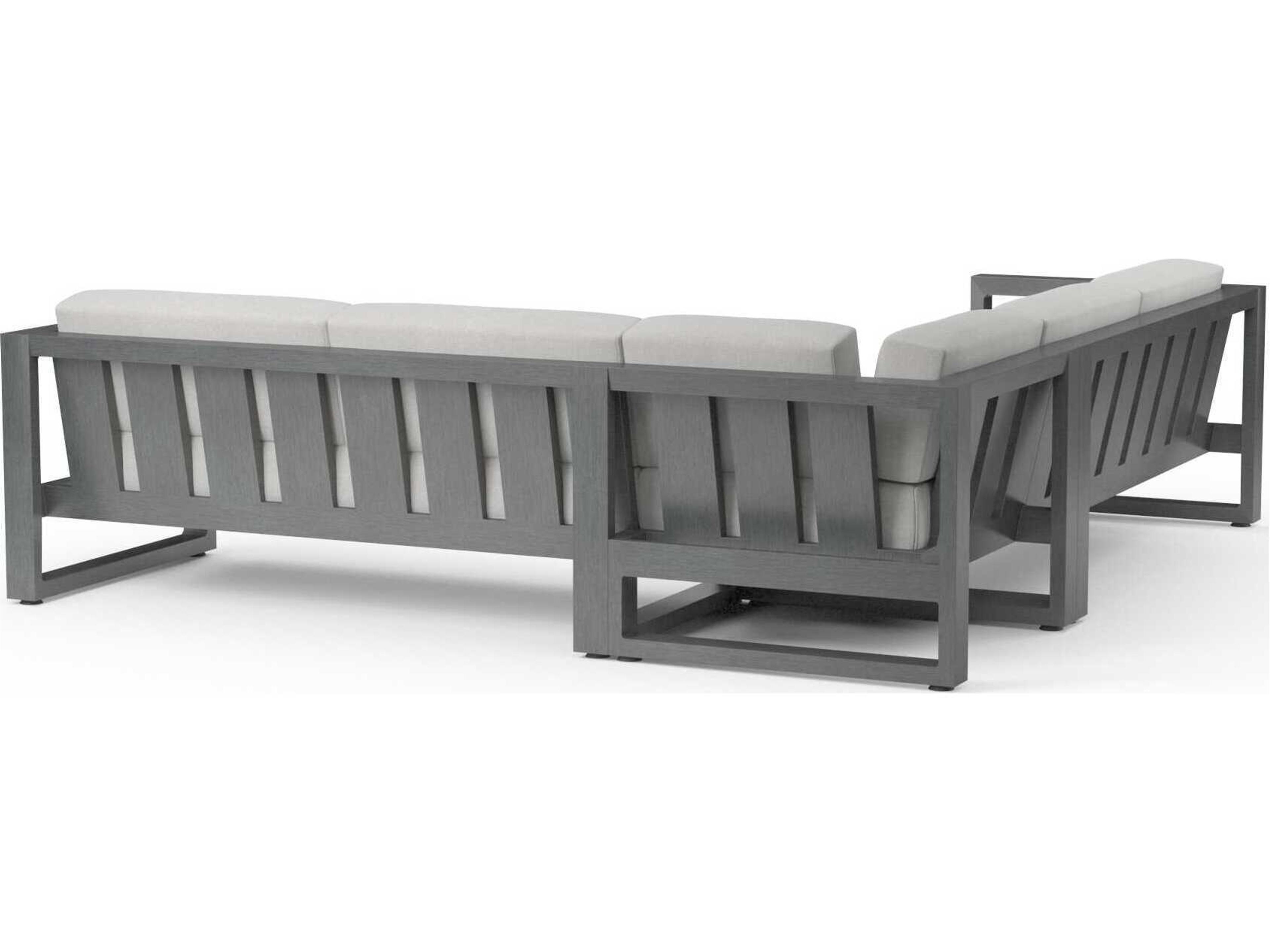 Sunset West Redondo Slate Aluminum Cushion Sofa