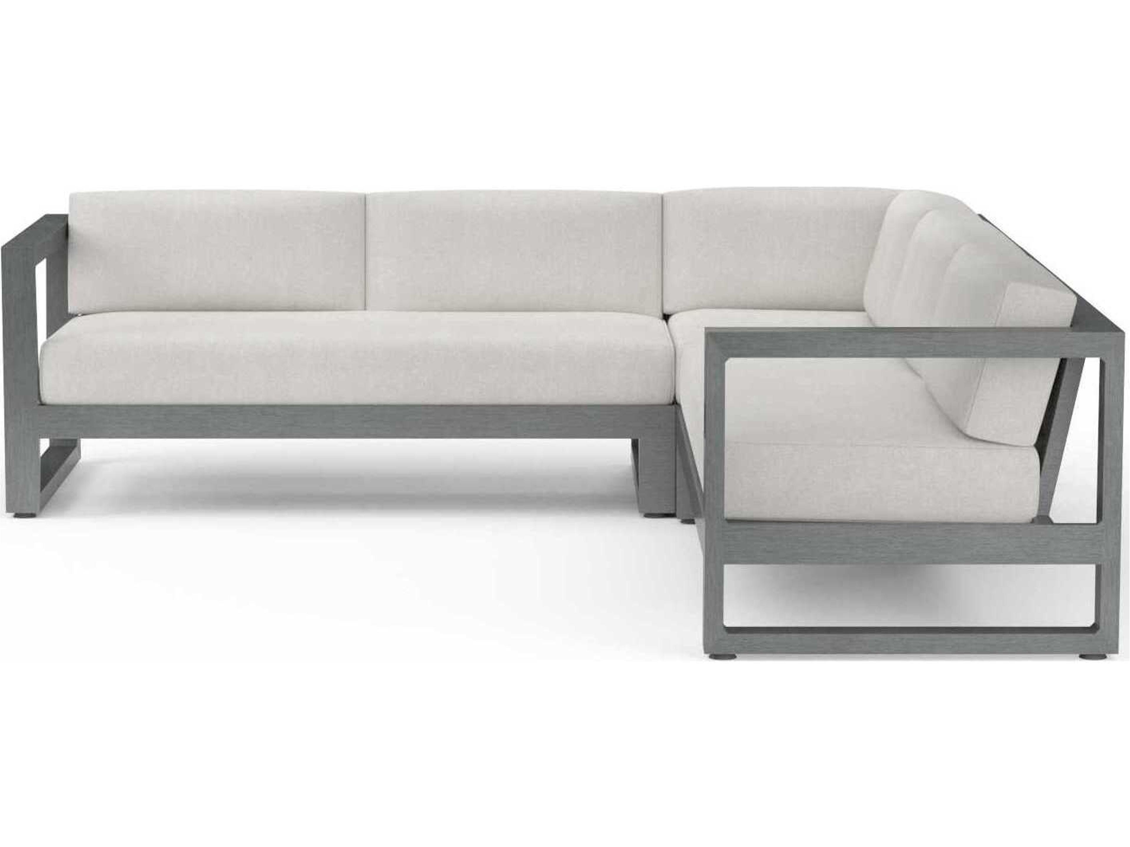 Sunset West Redondo Slate Aluminum Cushion Sofa