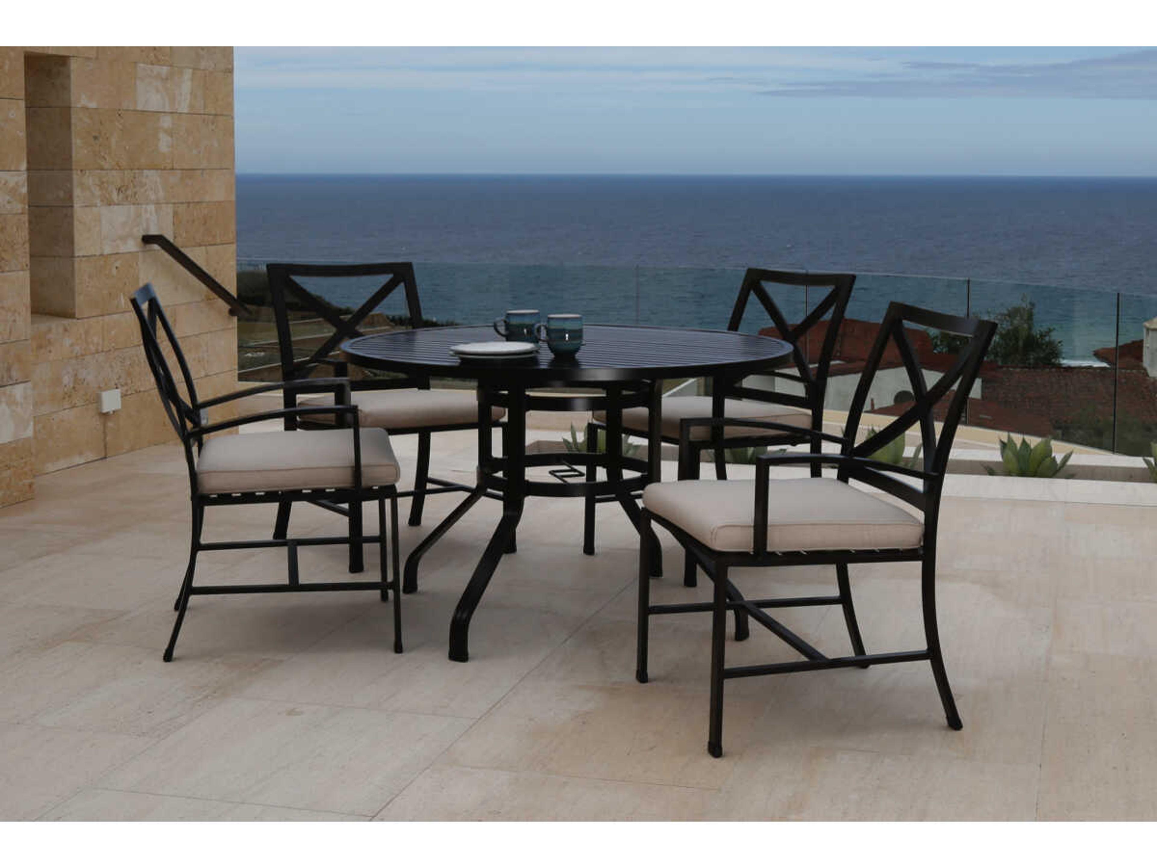 Sunset West La Jolla Espresso Aluminum Cushion Dining Chair