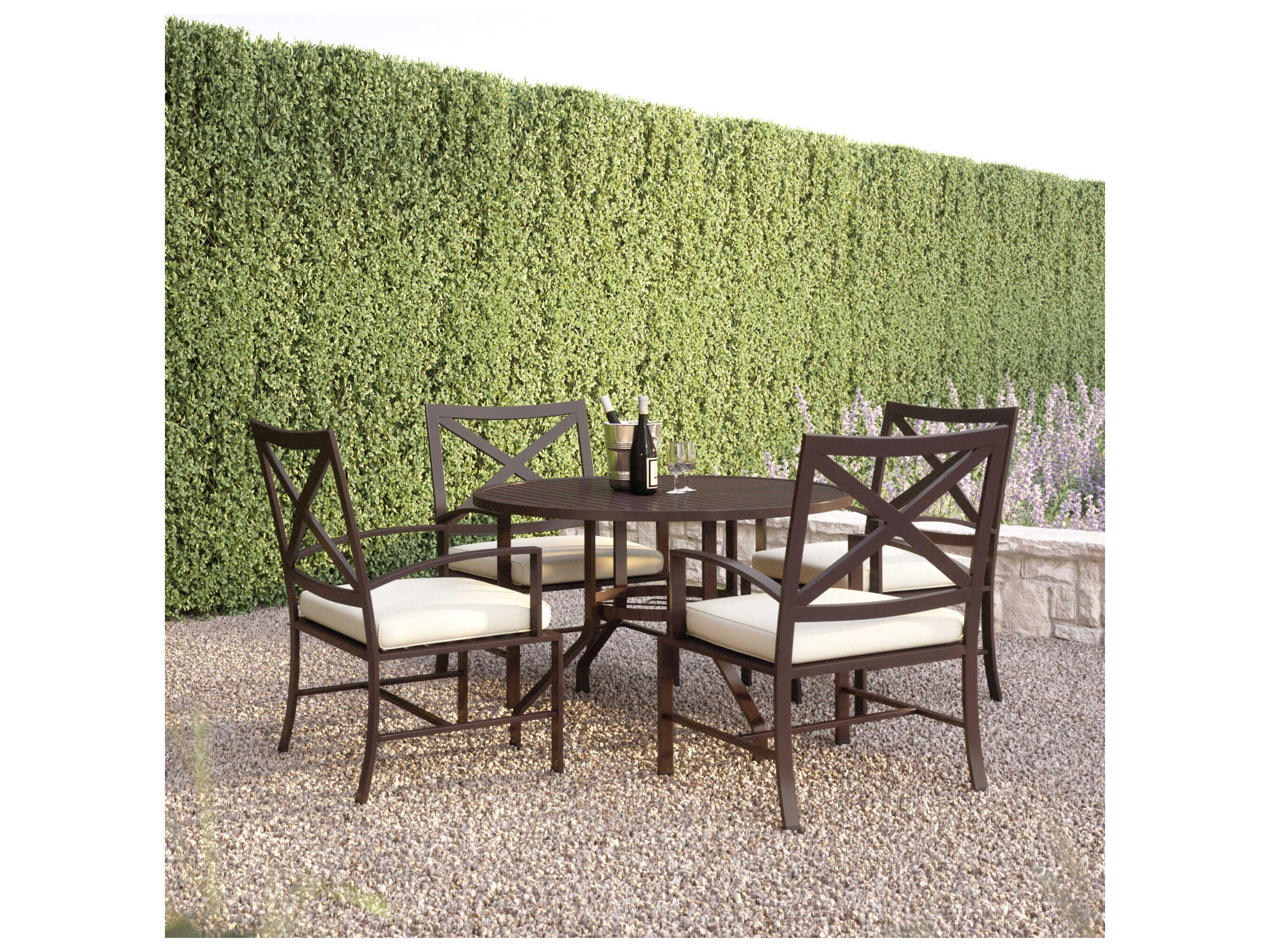 Sunset West La Jolla Espresso Aluminum Cushion Dining Chair