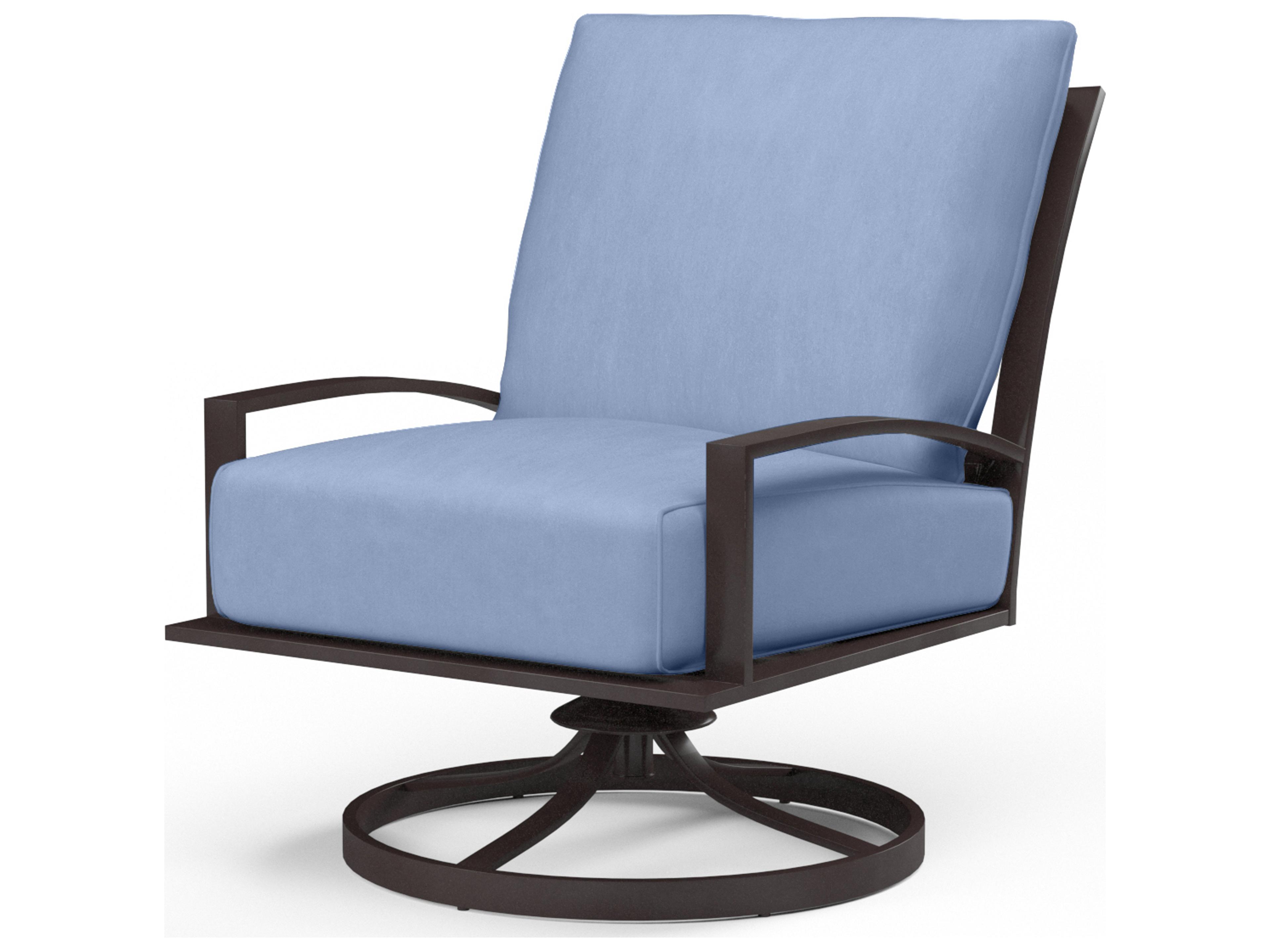 Sunset West La Jolla Aluminum Espresso Swivel Patio Lounge Chair