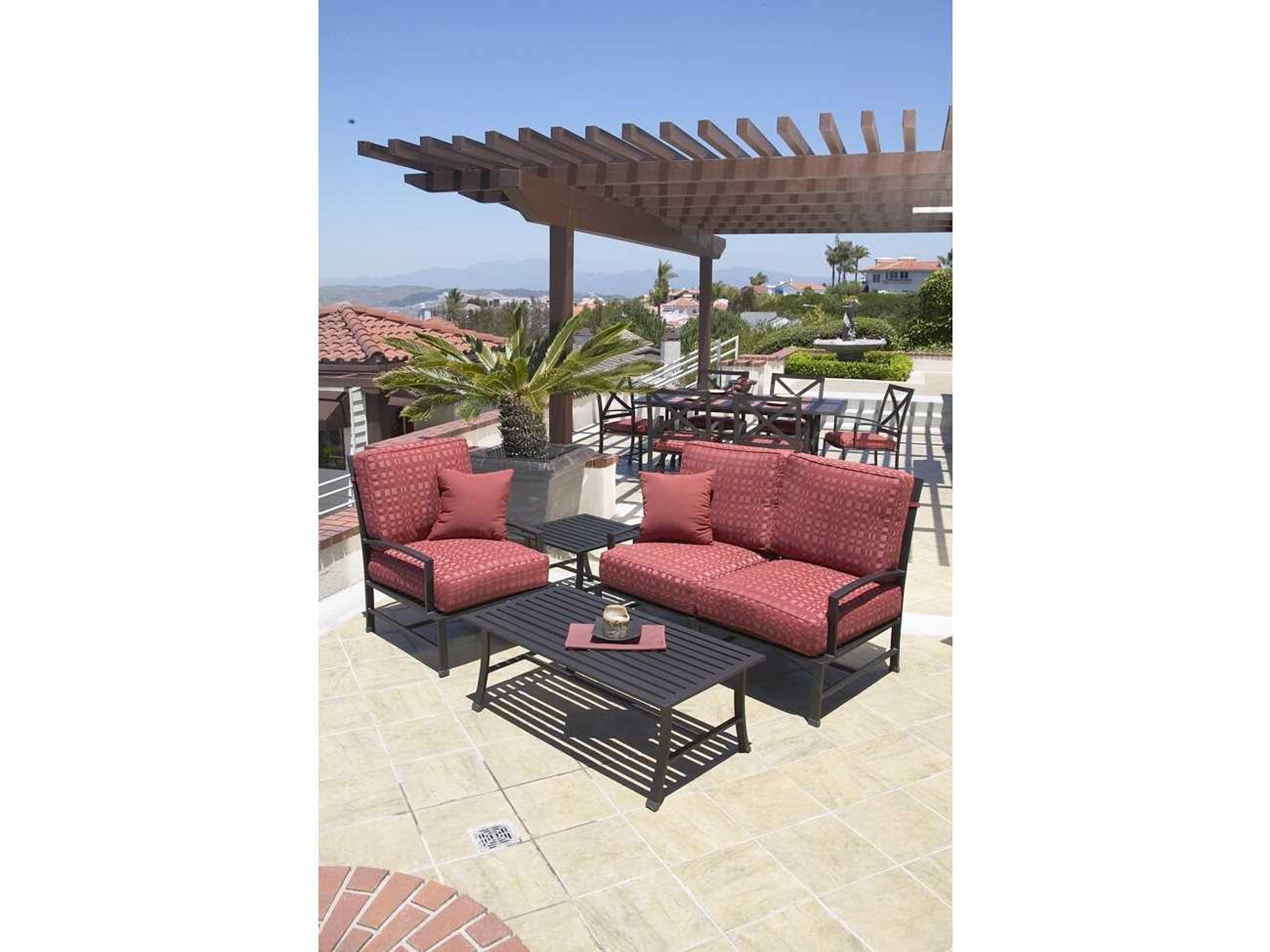 Sunset West Quick Ship La Jolla Rich Chocolate Aluminum Cushion Loveseat