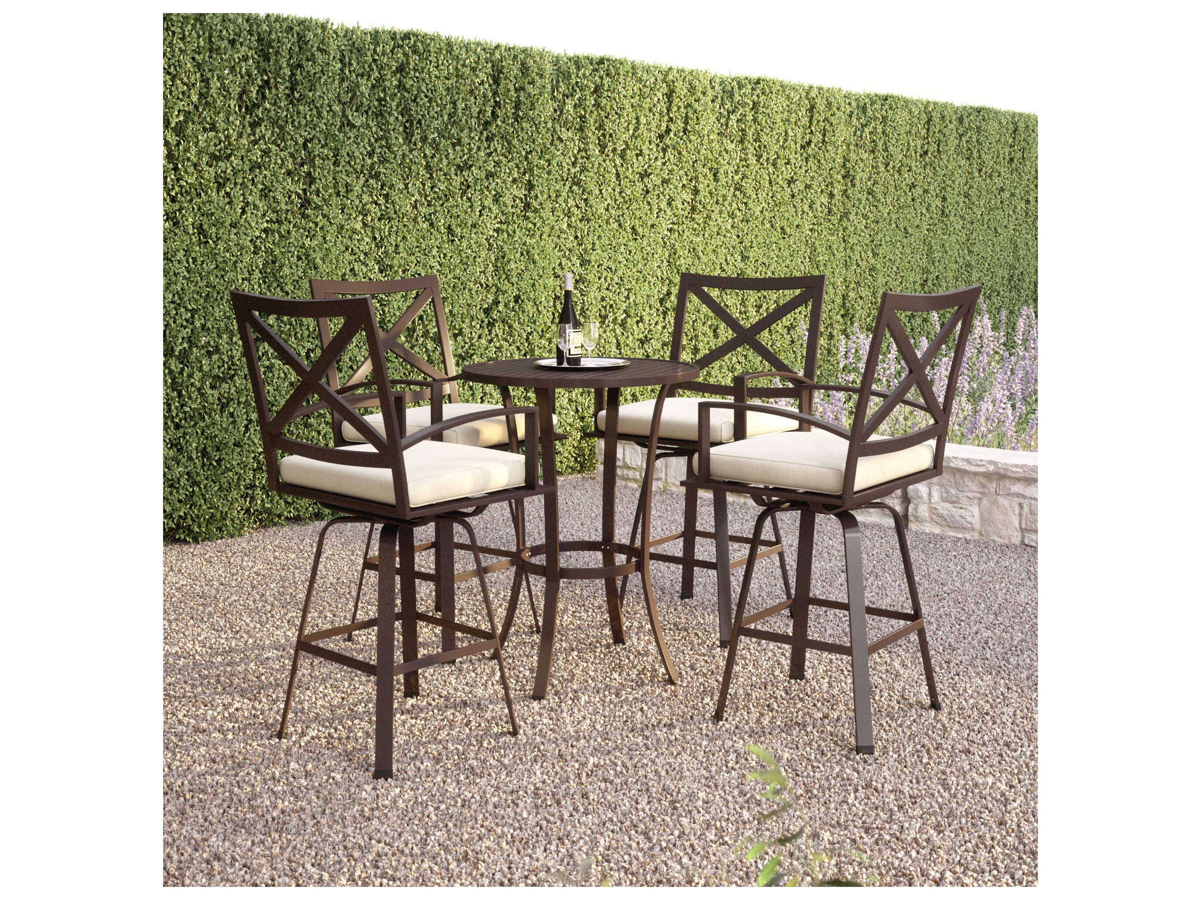 Sunset West La Jolla Espresso Aluminum Cushion Bar Stool