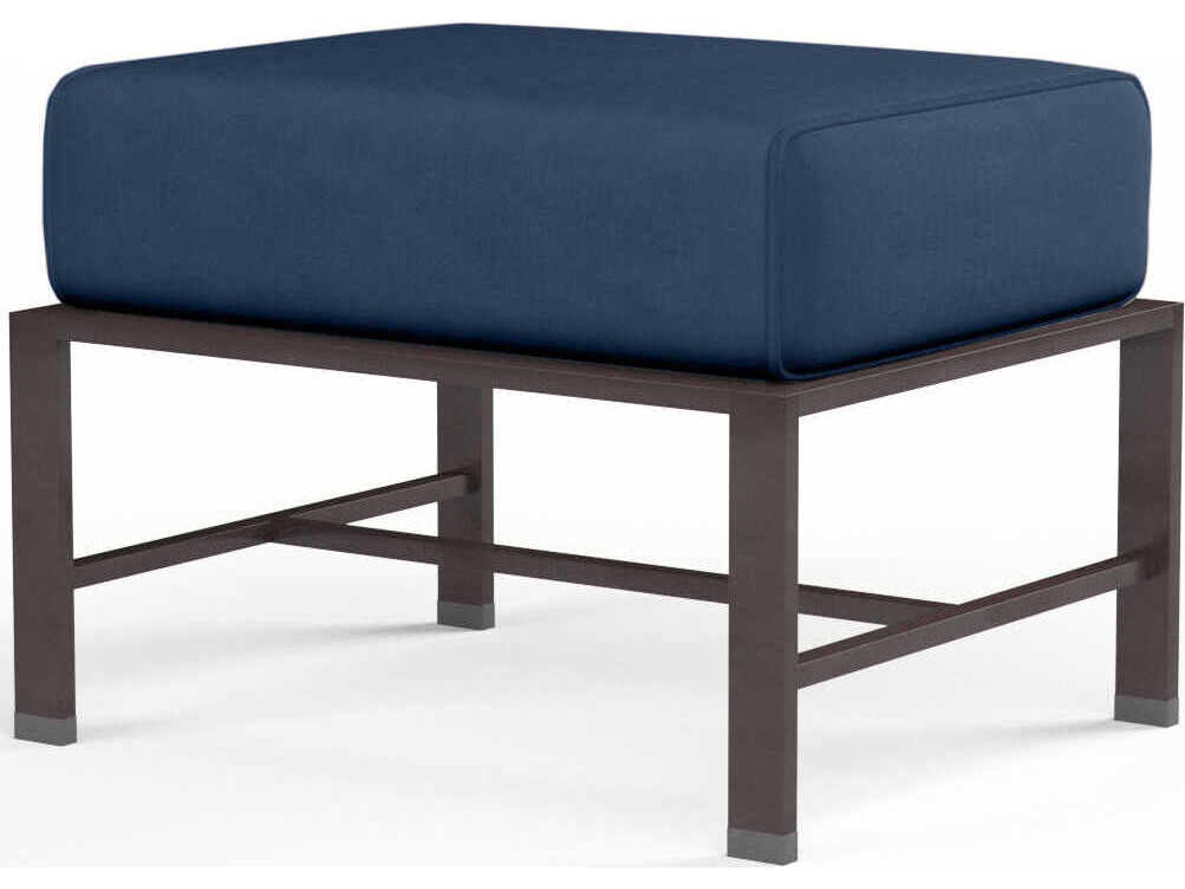 La Jolla Espresso Aluminum Cushion Ottoman