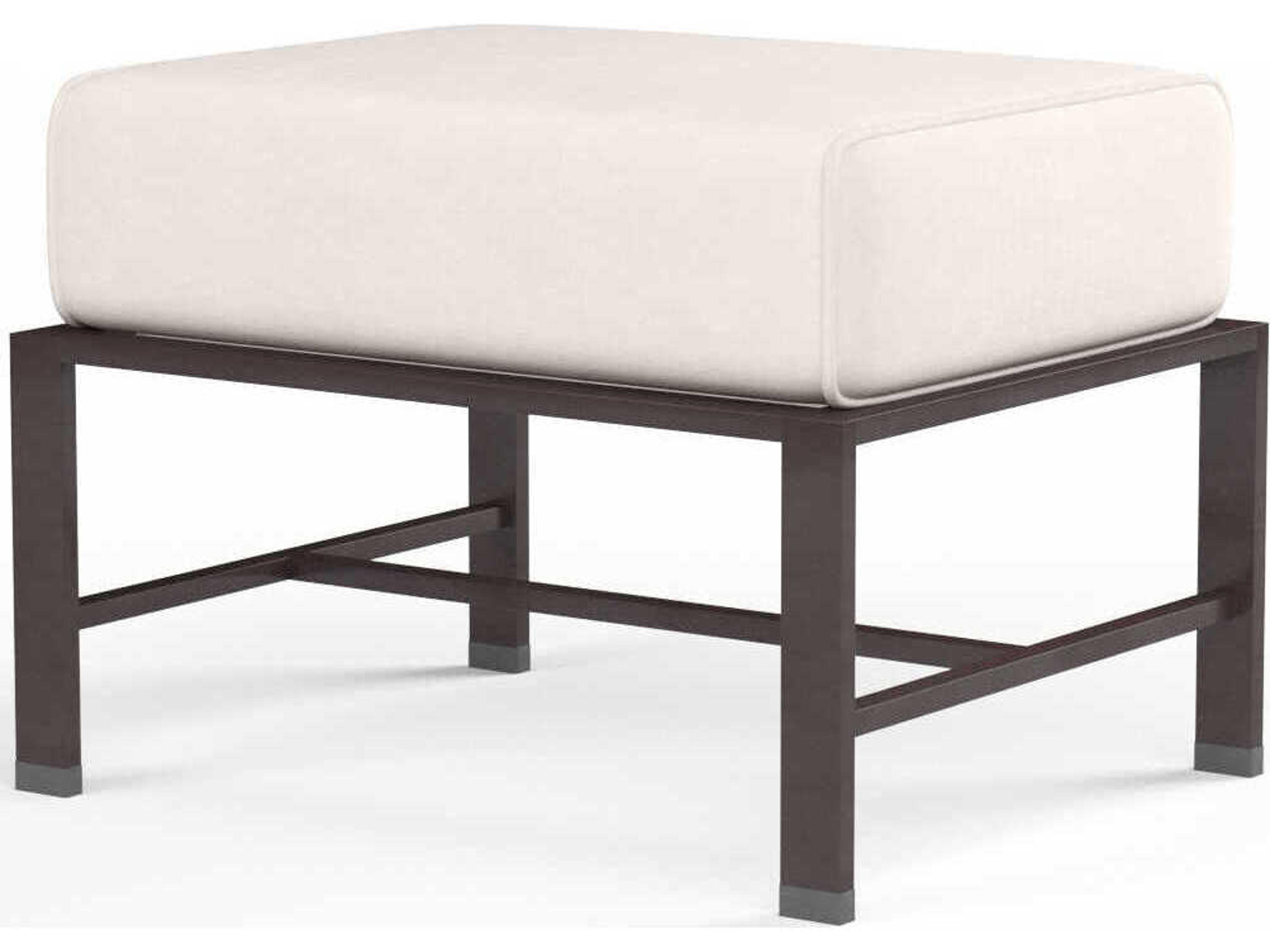 La Jolla Espresso Aluminum Cushion Ottoman