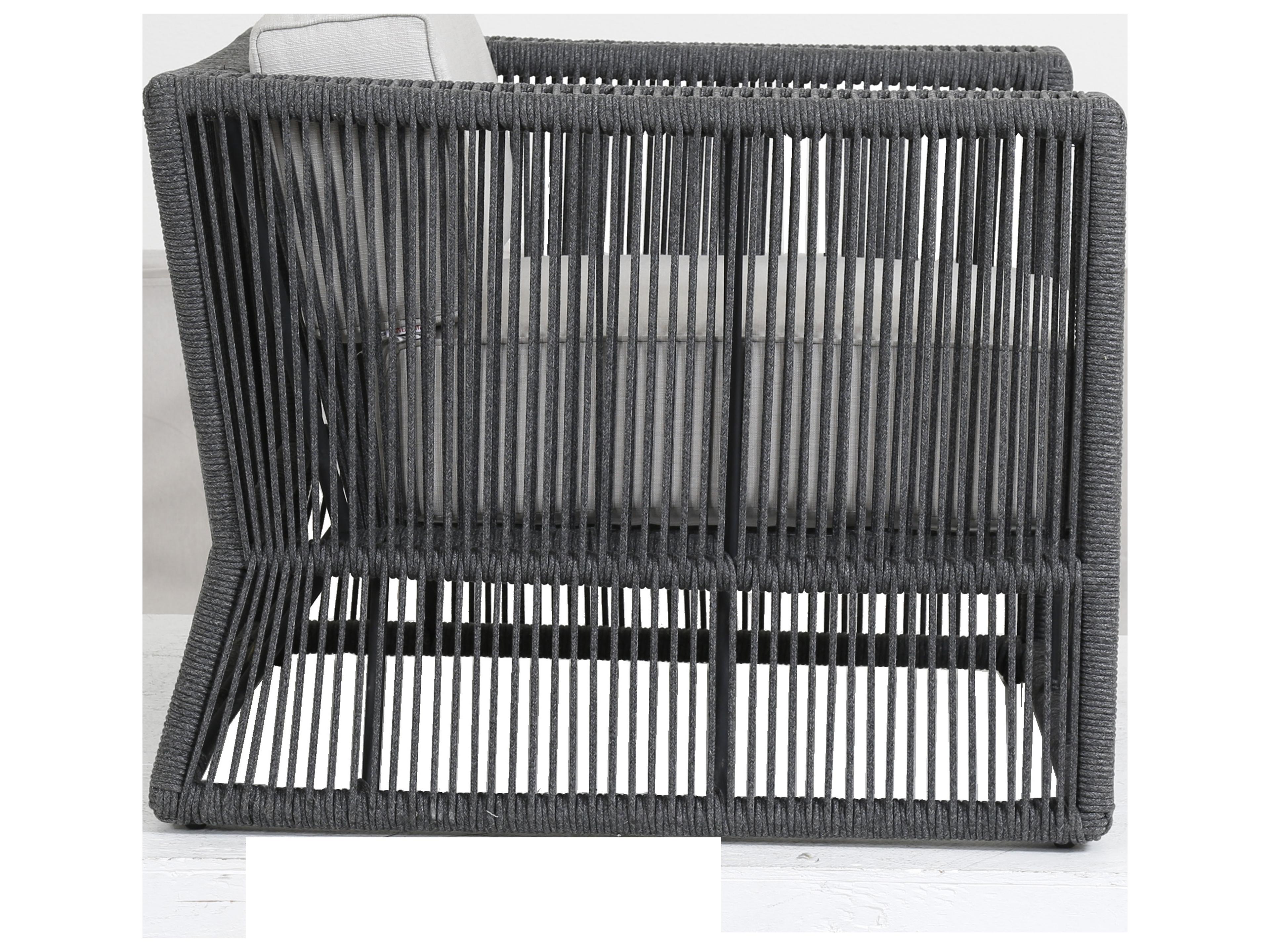 Sunset West Milano Woven Rope Outdoor Lounge Chair in Echo Ash