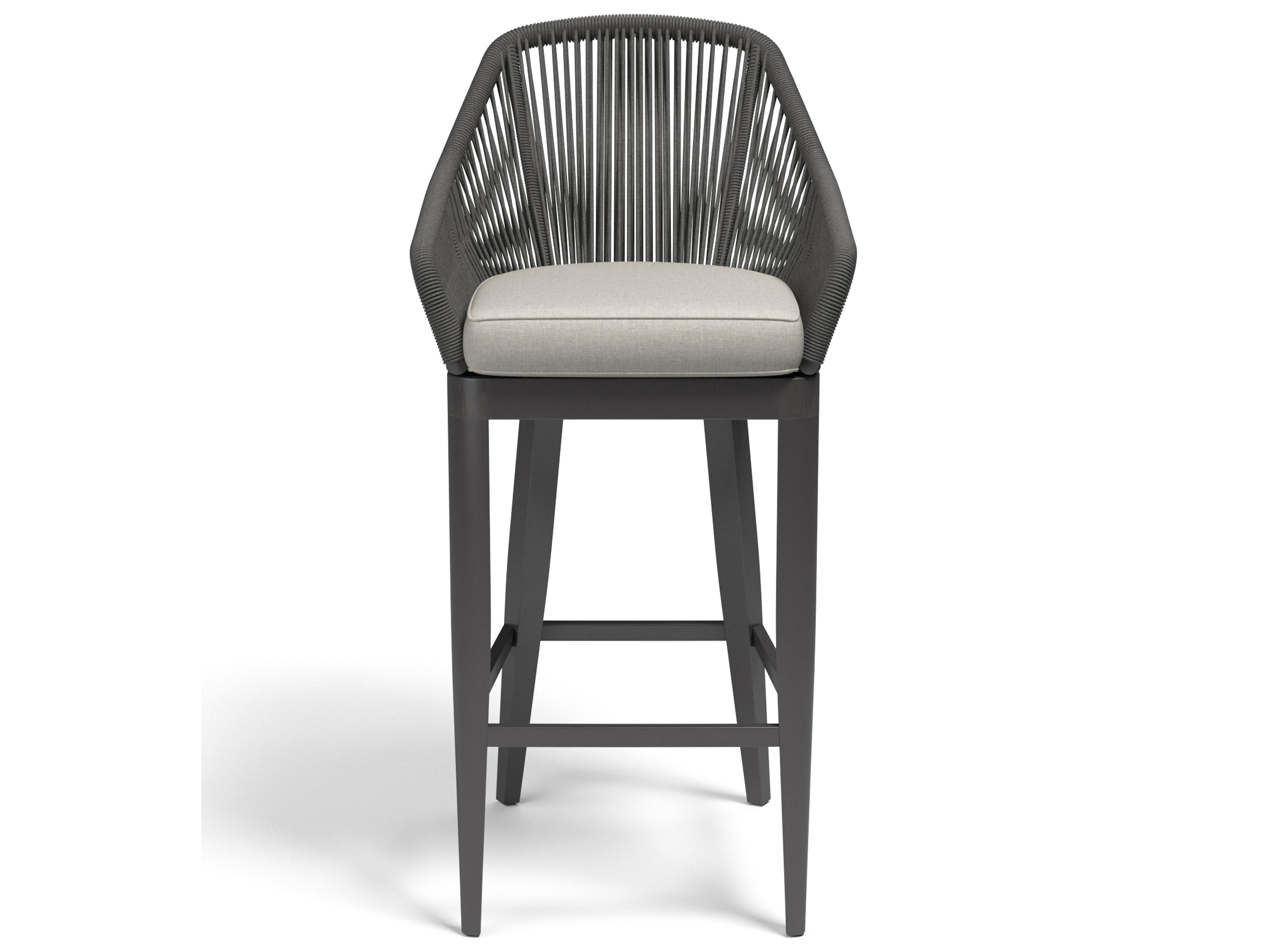 Sunset West Milano Rope Outdoor Patio Bar Stool in Echo Ash