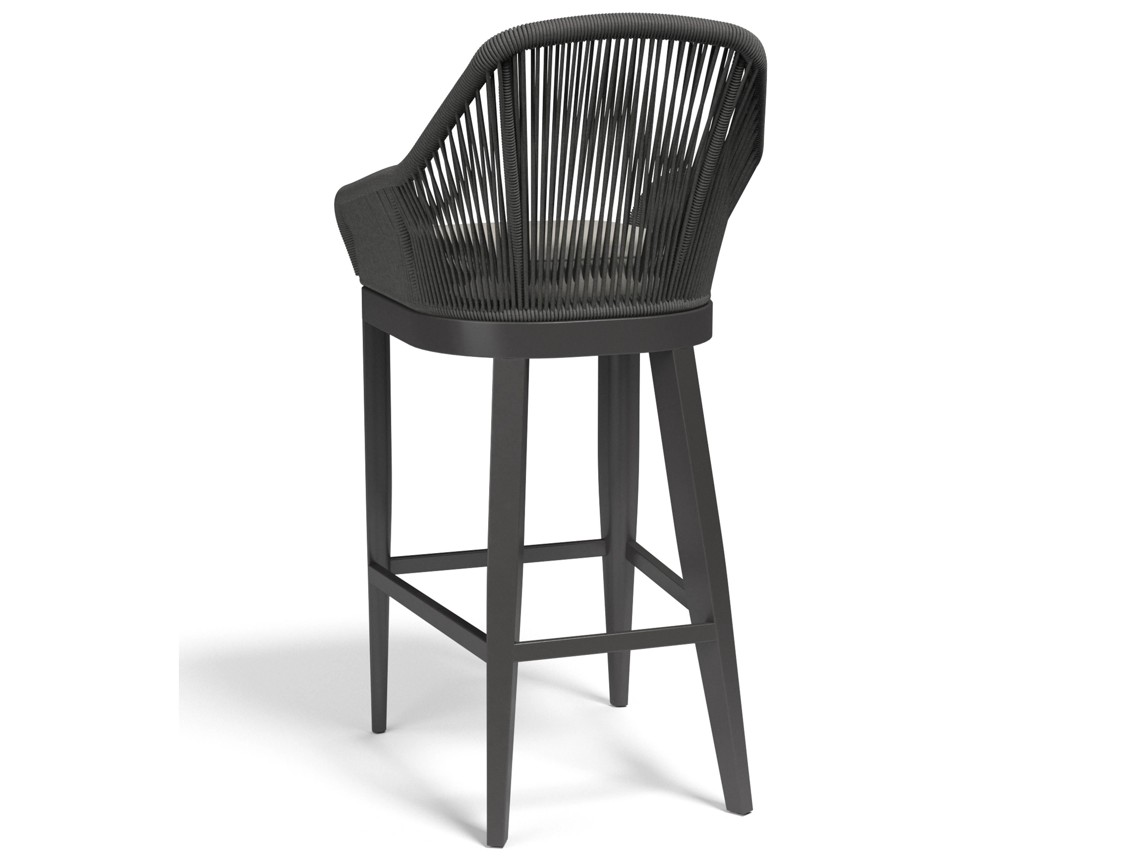 Sunset West Milano Rope Outdoor Patio Bar Stool in Echo Ash