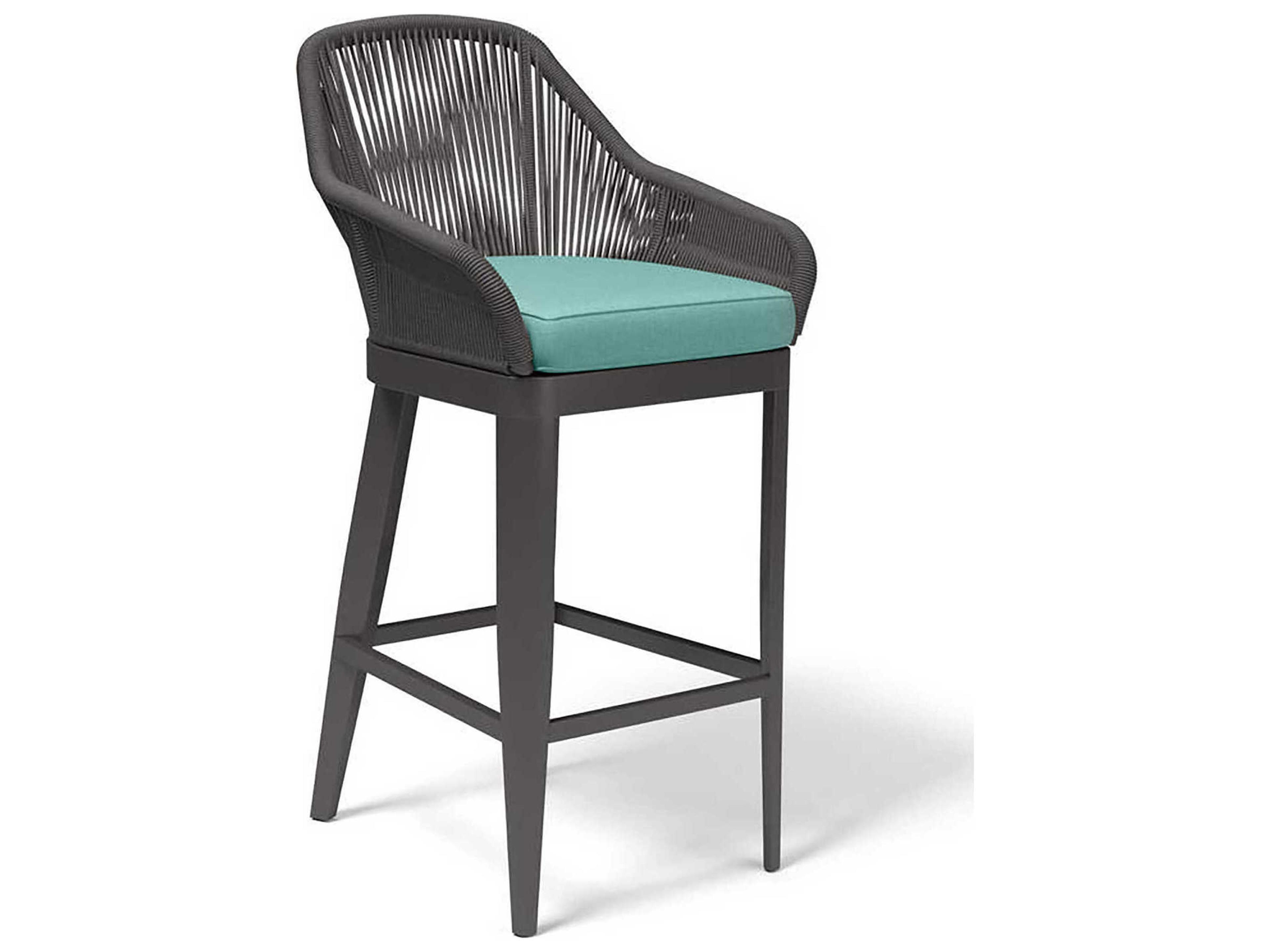 Sunset West Milano Slate Rope Cushion Bar Stool