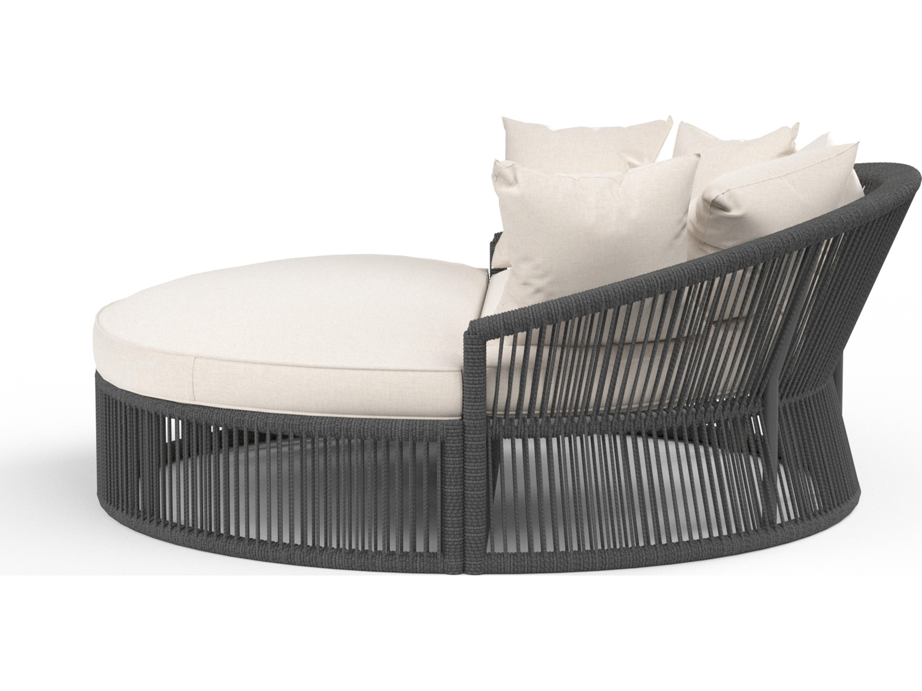 Sunset West Milano Charcoal Rope Patio Daybed in Echo Ash