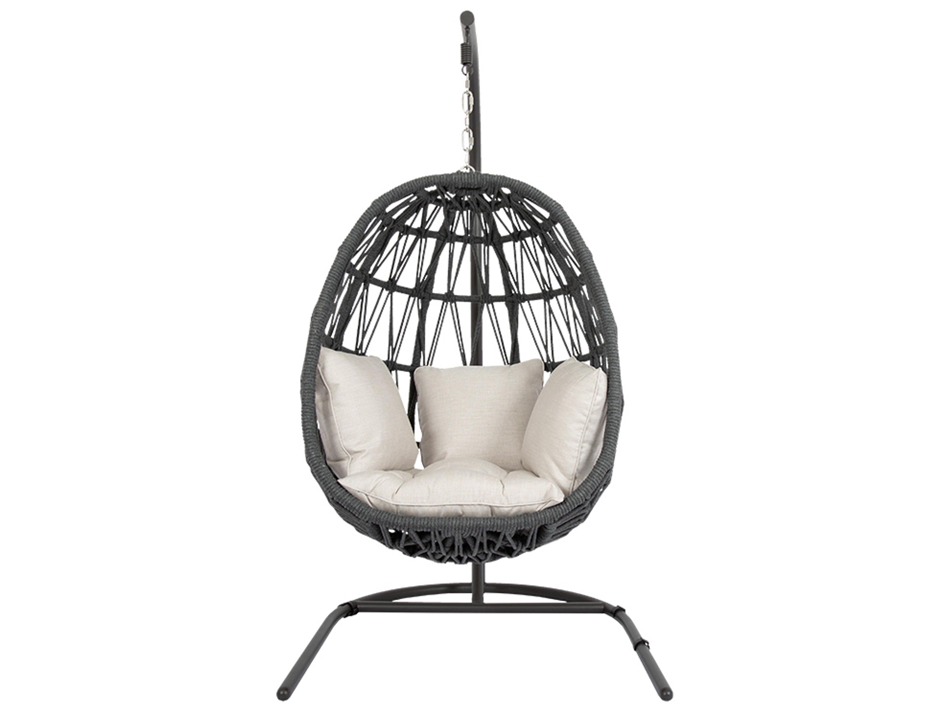 Milano Rope Hanging Outdoor Swing Chair in Echo Ash