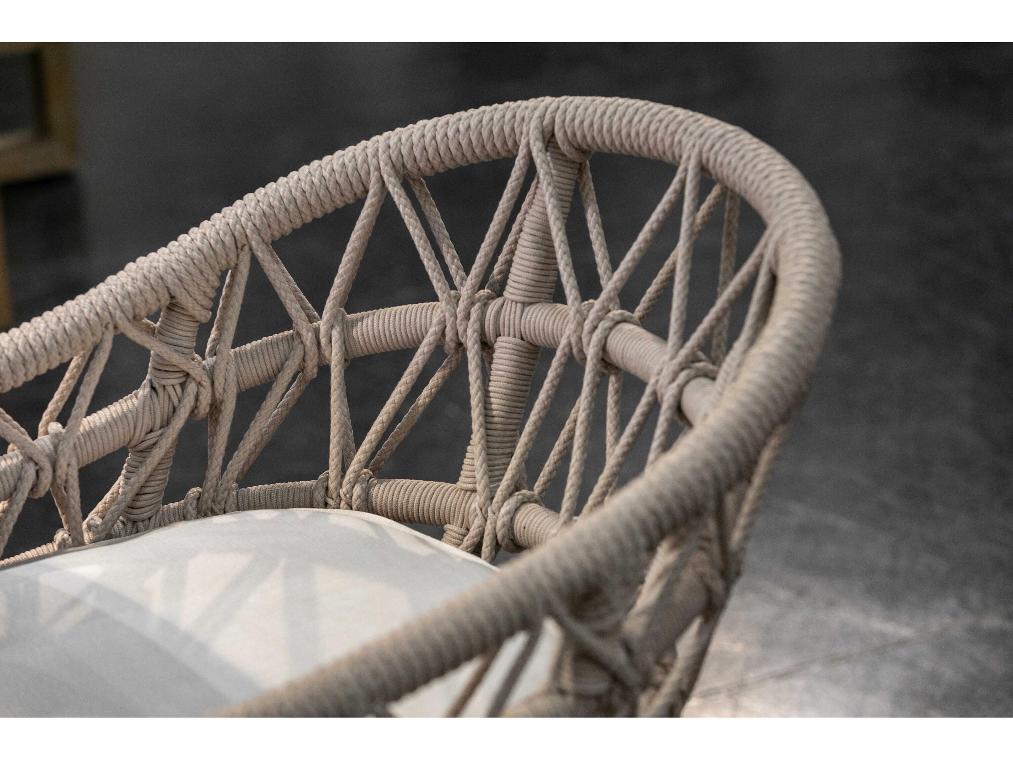 Sunset West Dana Natural Rope Cushion Dining Chair