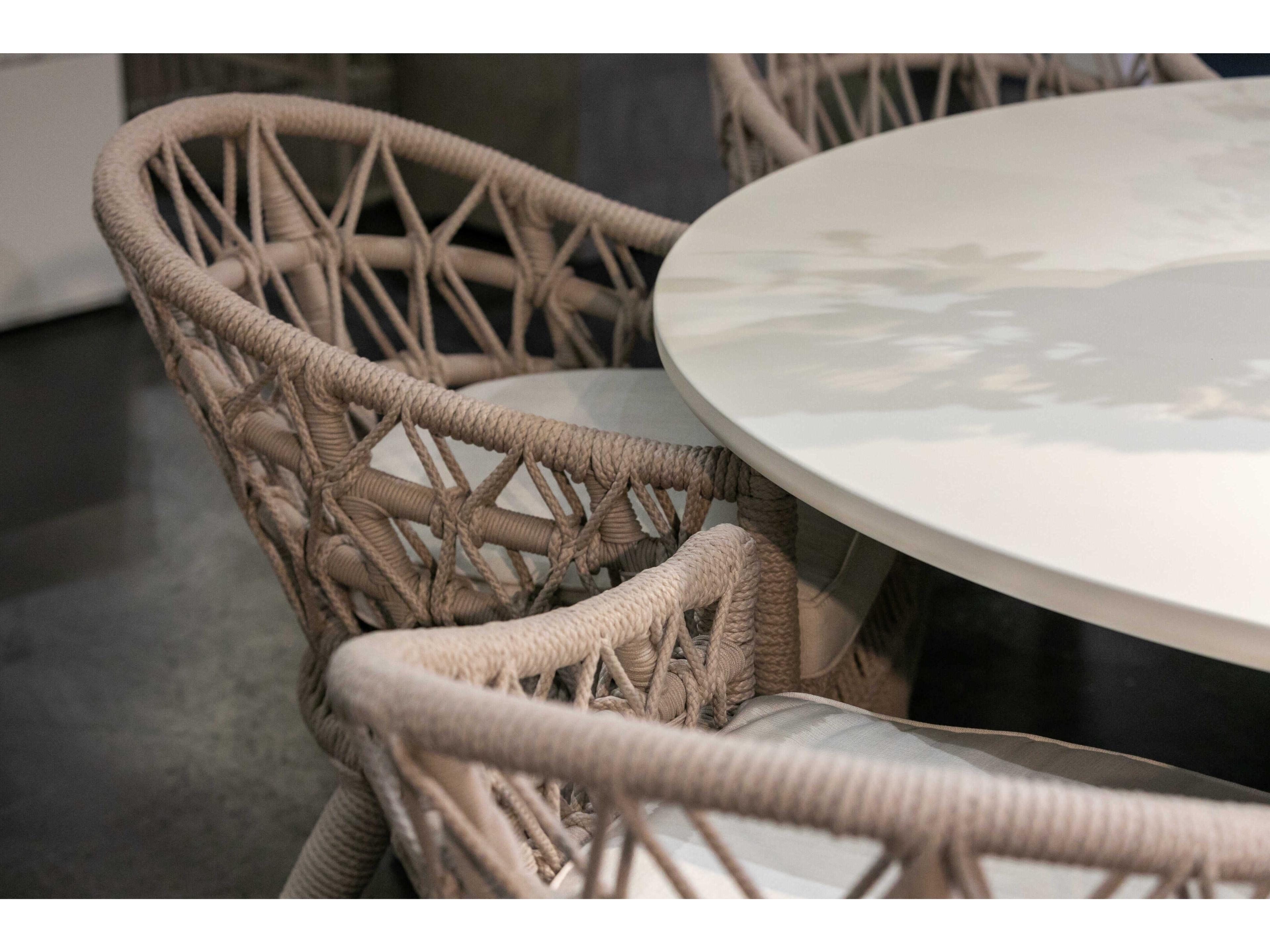 Sunset West Dana Whites creams beiges Rope Cushion Dining Chair