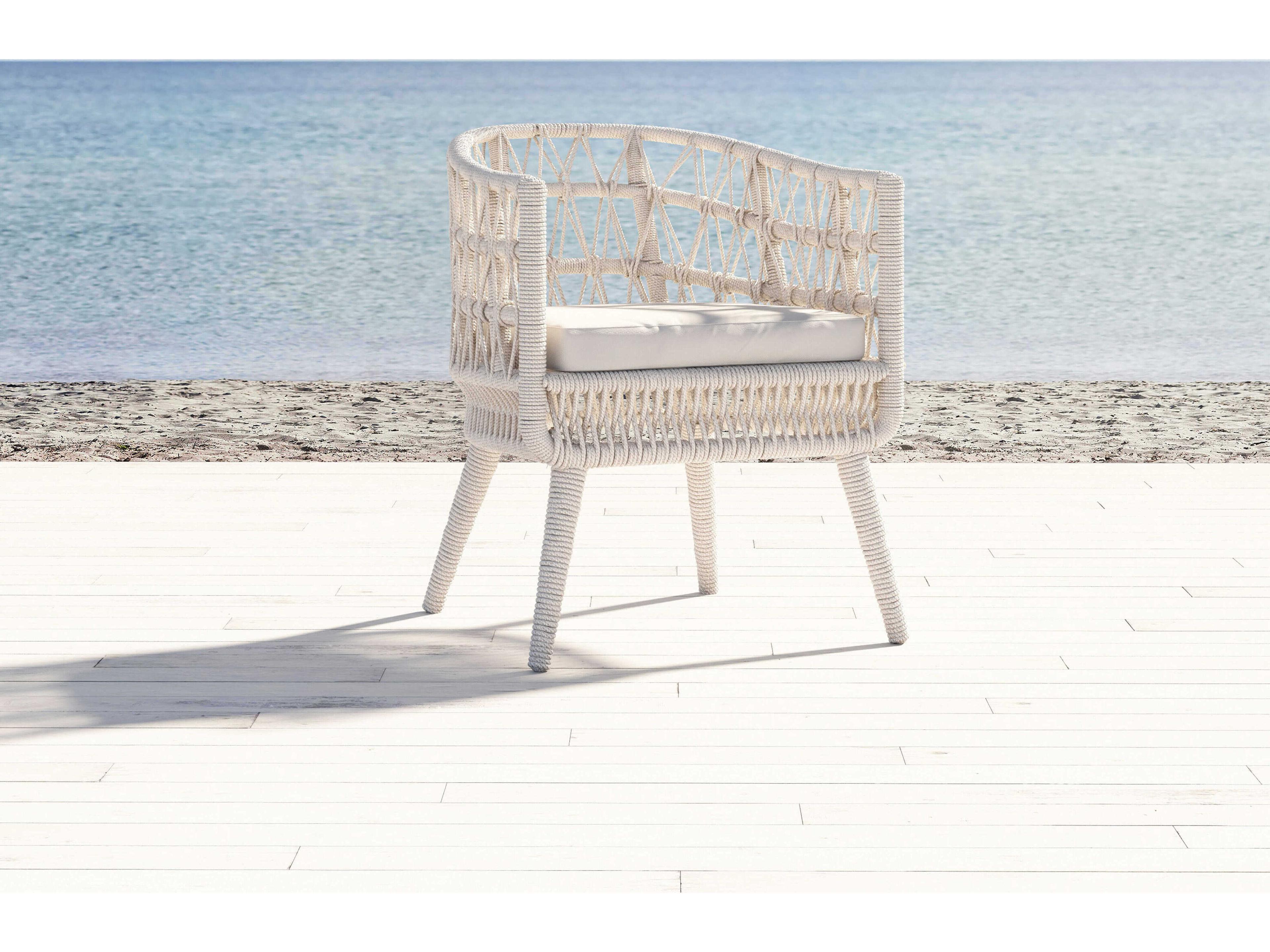 Sunset West Dana Whites creams beiges Rope Cushion Dining Chair