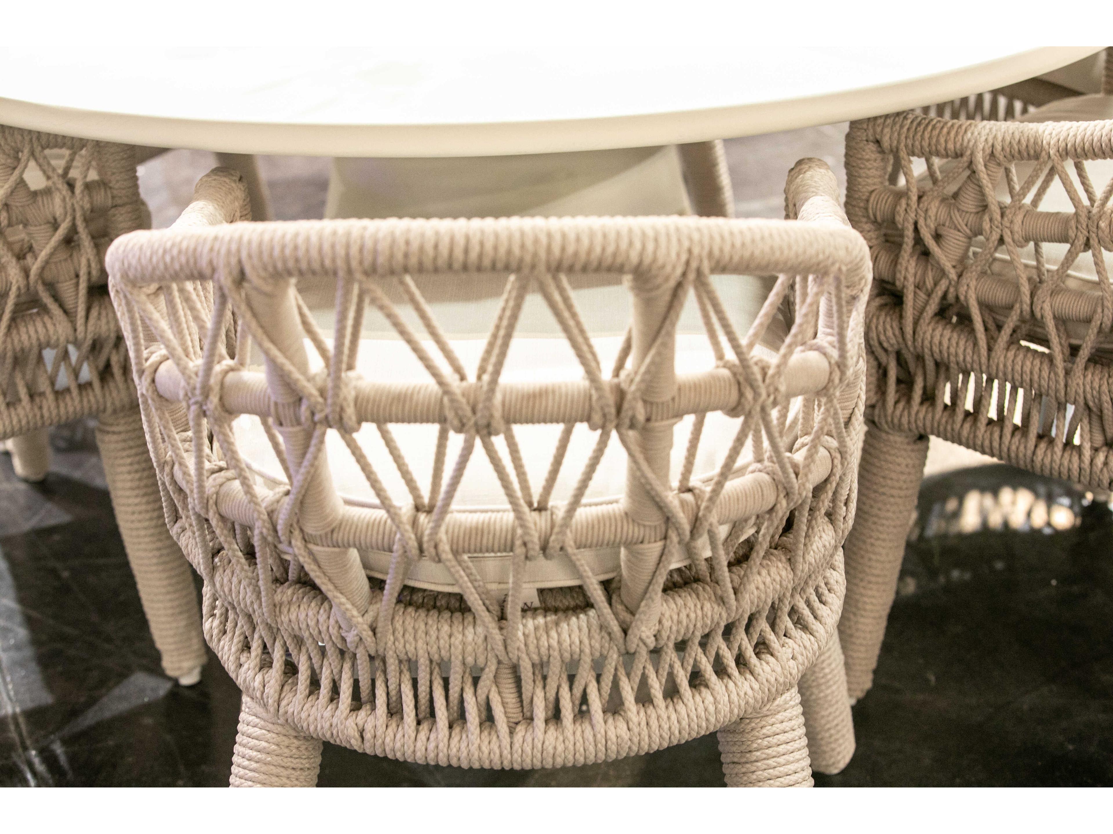 Sunset West Dana Whites creams beiges Rope Cushion Dining Chair