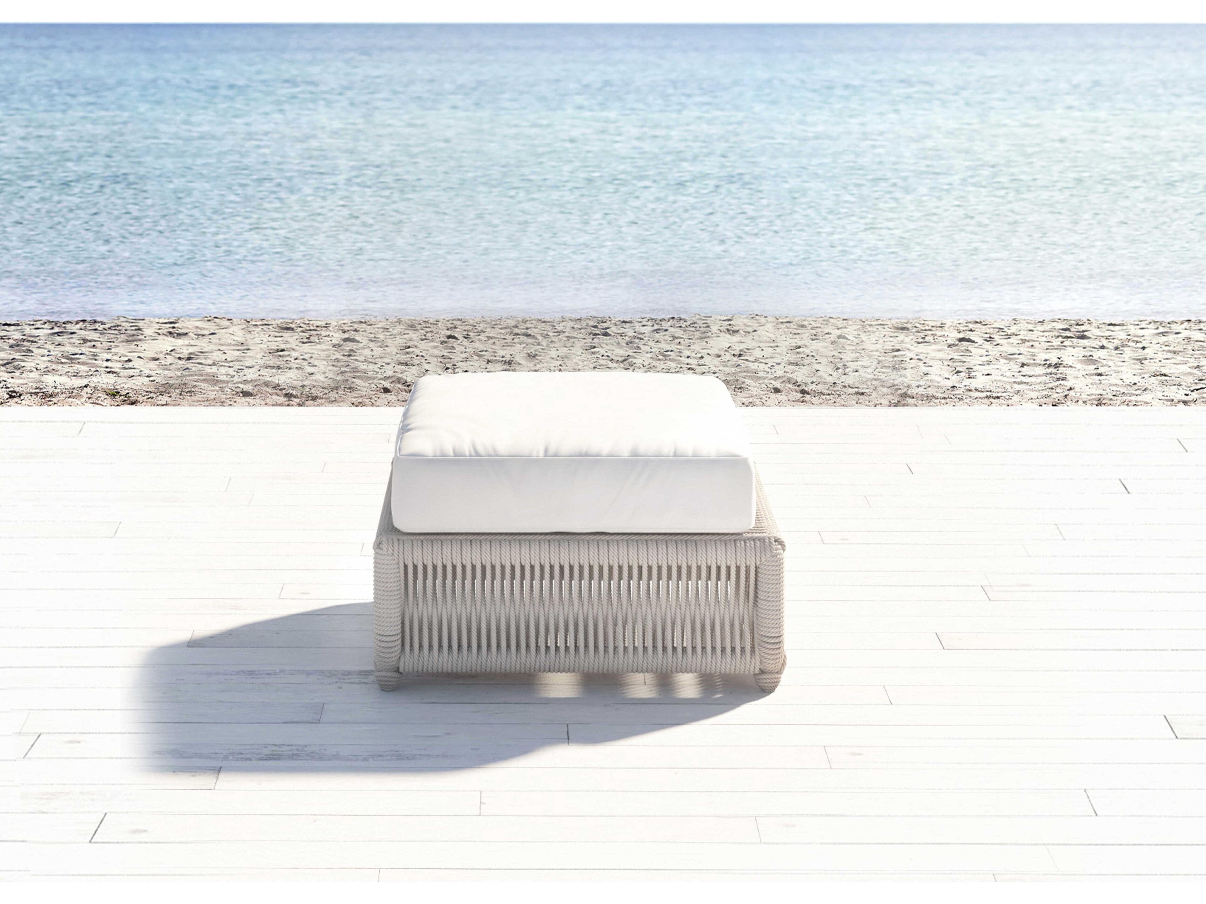 Sunset West Dana Whites creams beiges Rope Cushion Ottoman