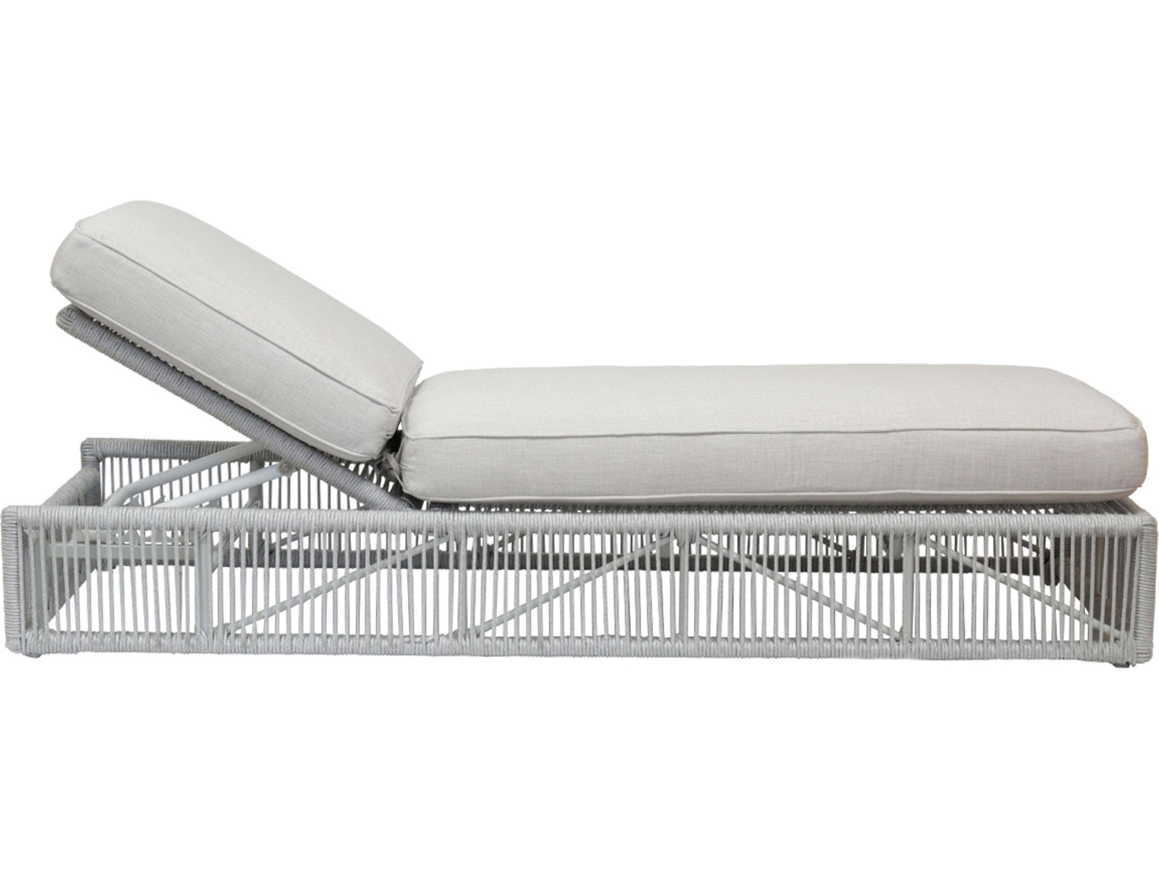 Sunset West Miami Rope Cushion Outdoor Patio Chaise Lounge in Echo Ash