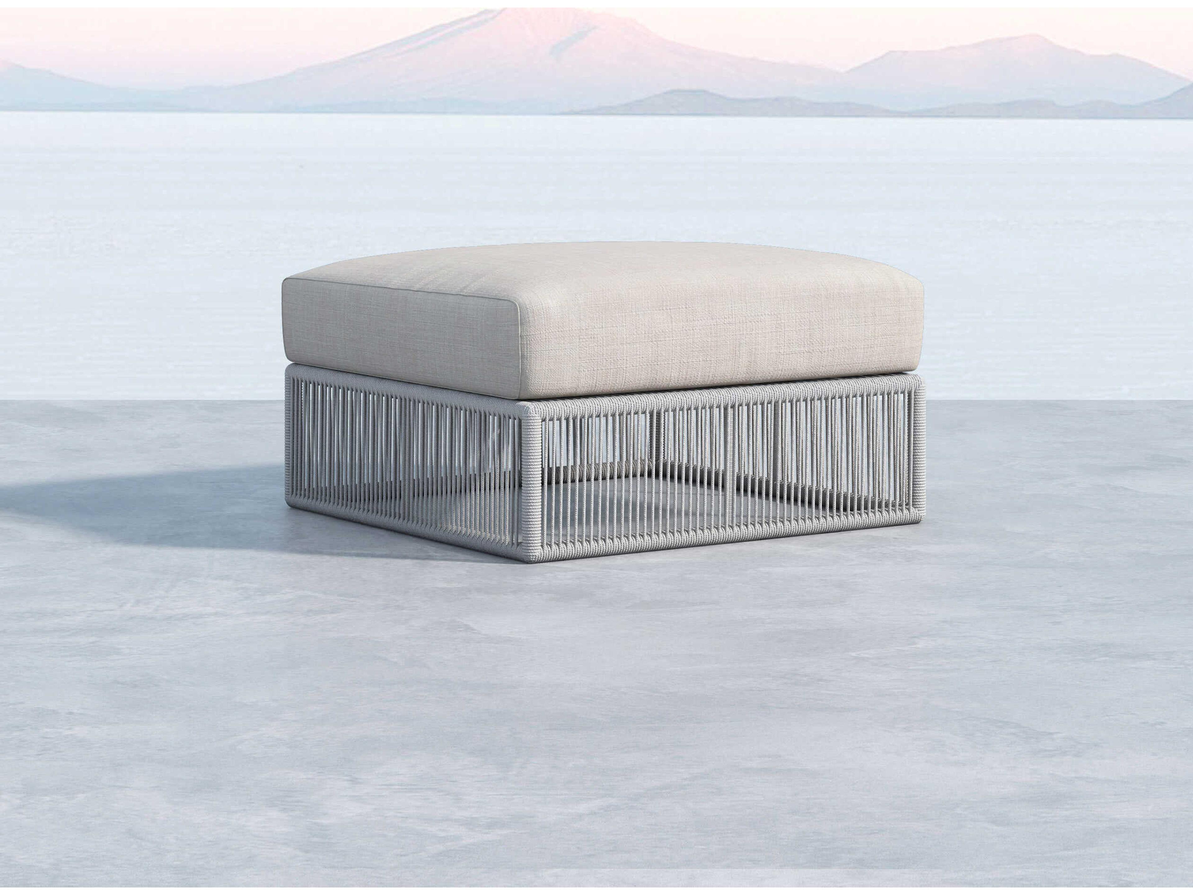 Sunset West Miami Silvers Rope Cushion Ottoman