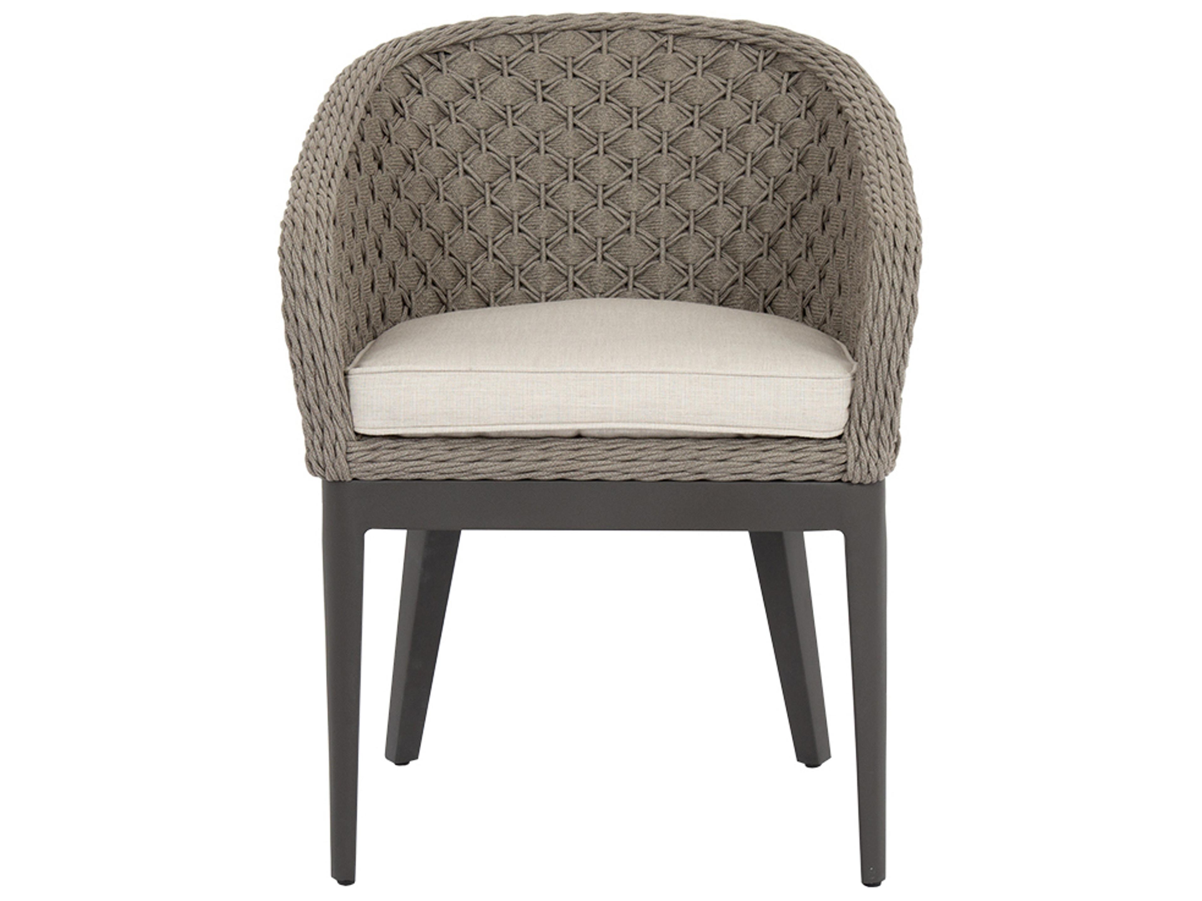 Sunset West Marbella Wicker Outdoor Dining Arm Chair in Echo Ash