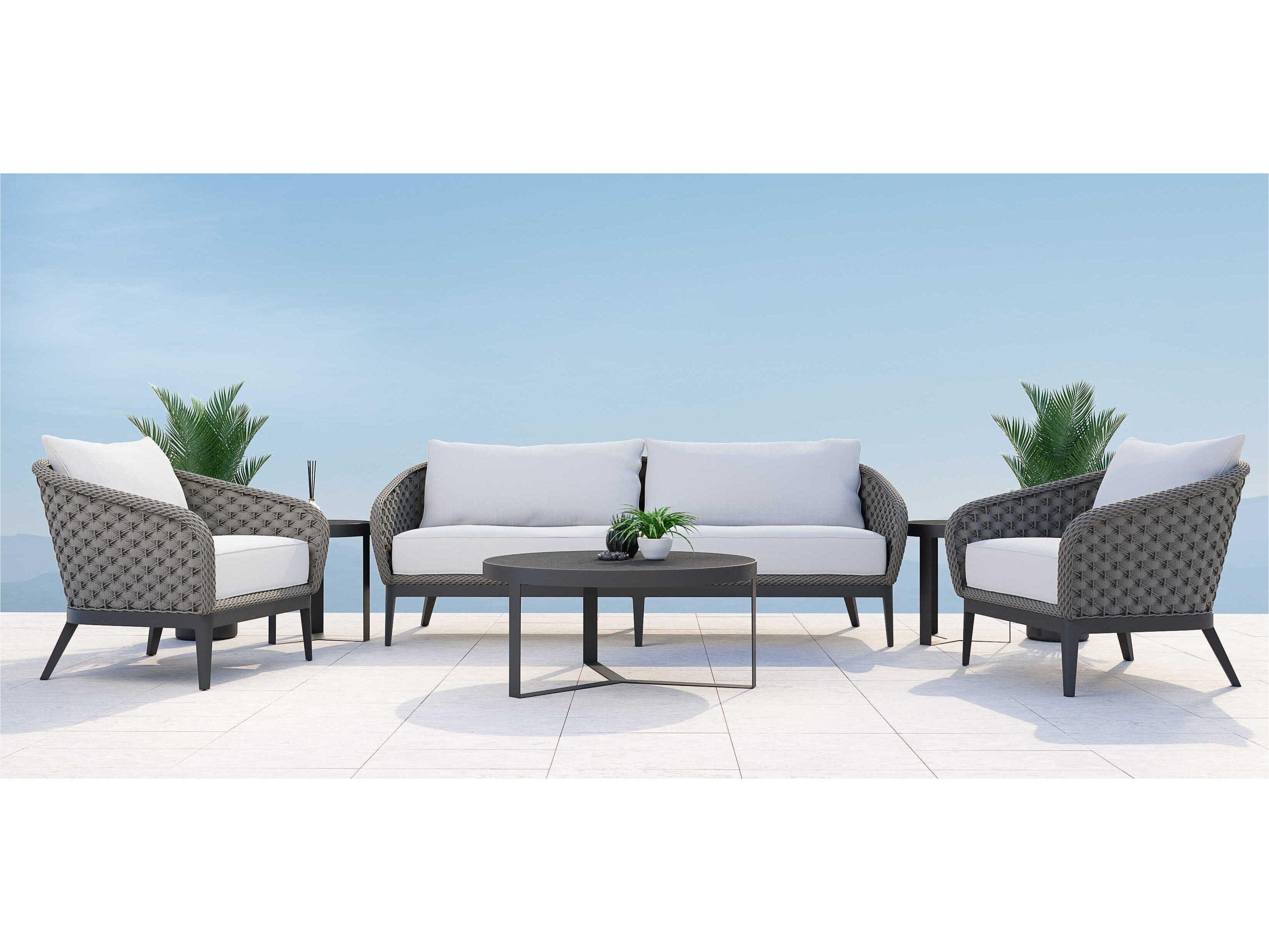 Sunset West Marbella Graphite Rope Cushion Lounge Chair