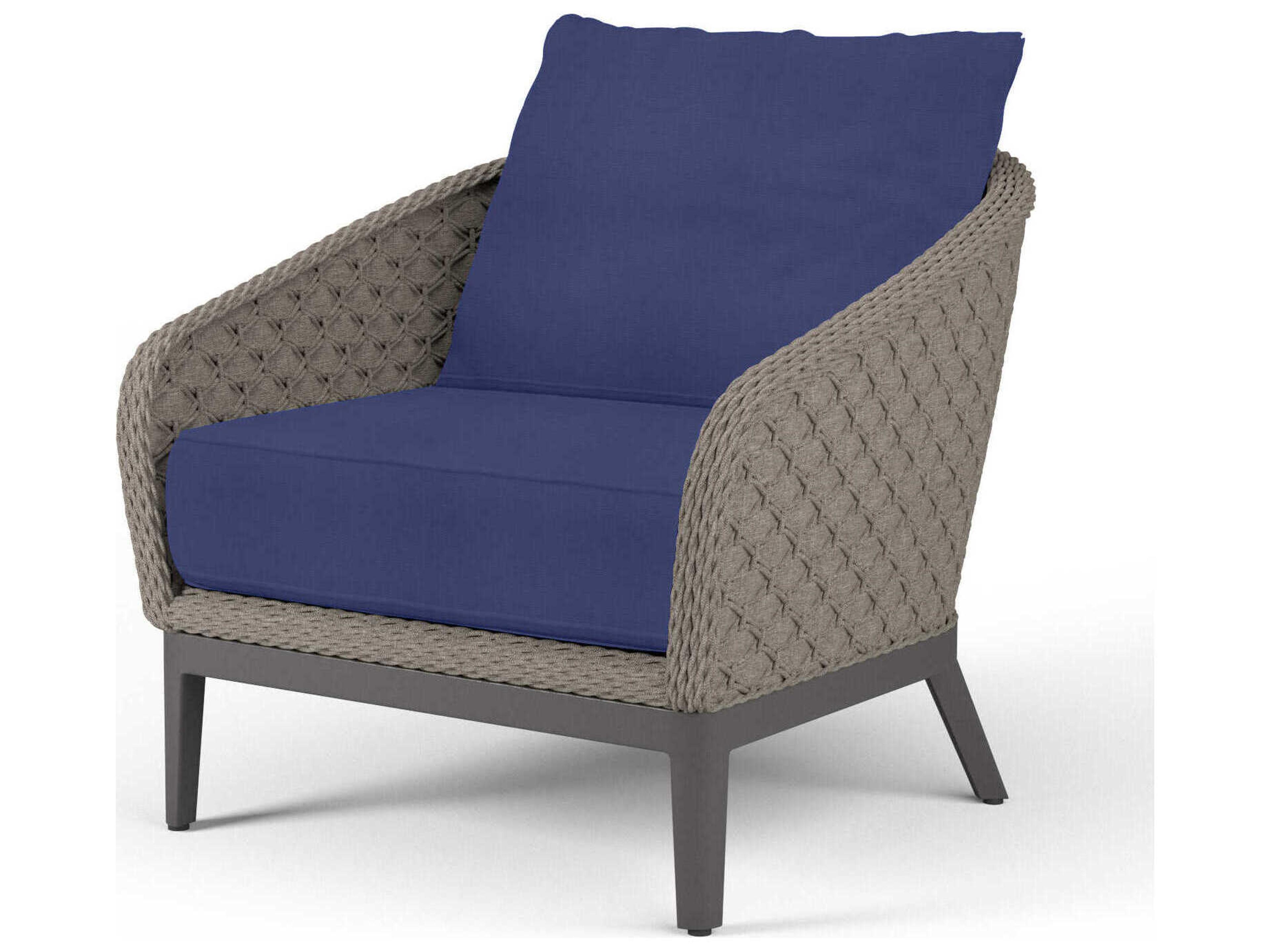 Marbella Graphite Rope Cushion Lounge Chair