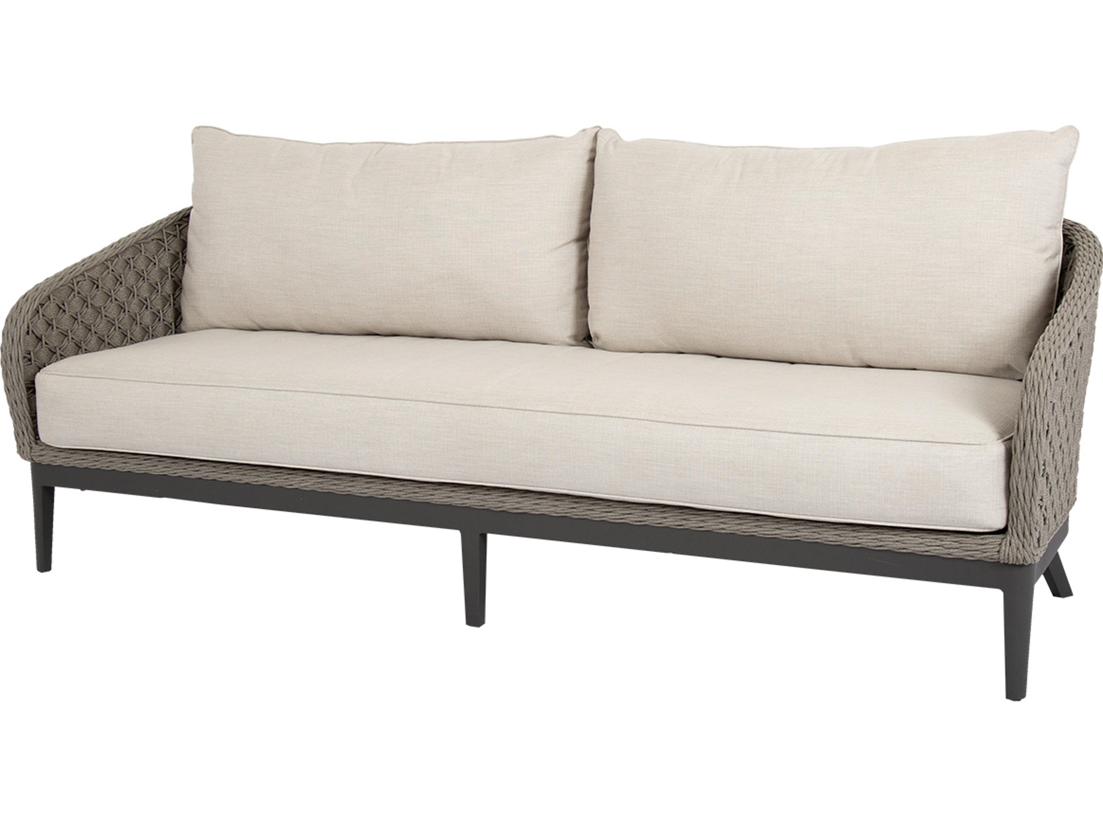 Marbella Wicker Outdoor Patio Sofa in Echo Ash