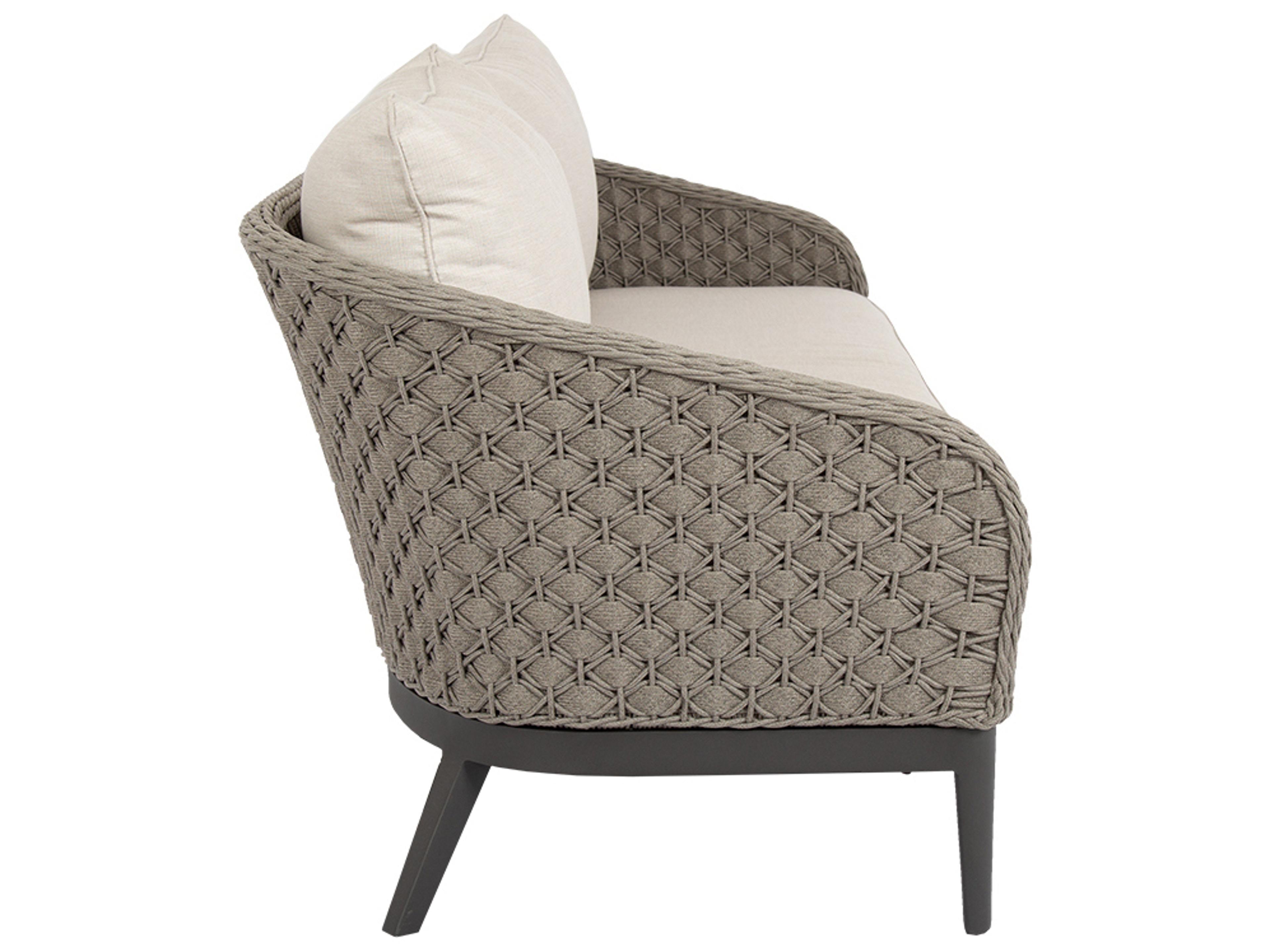 Sunset West Marbella Wicker Outdoor Patio Sofa in Echo Ash