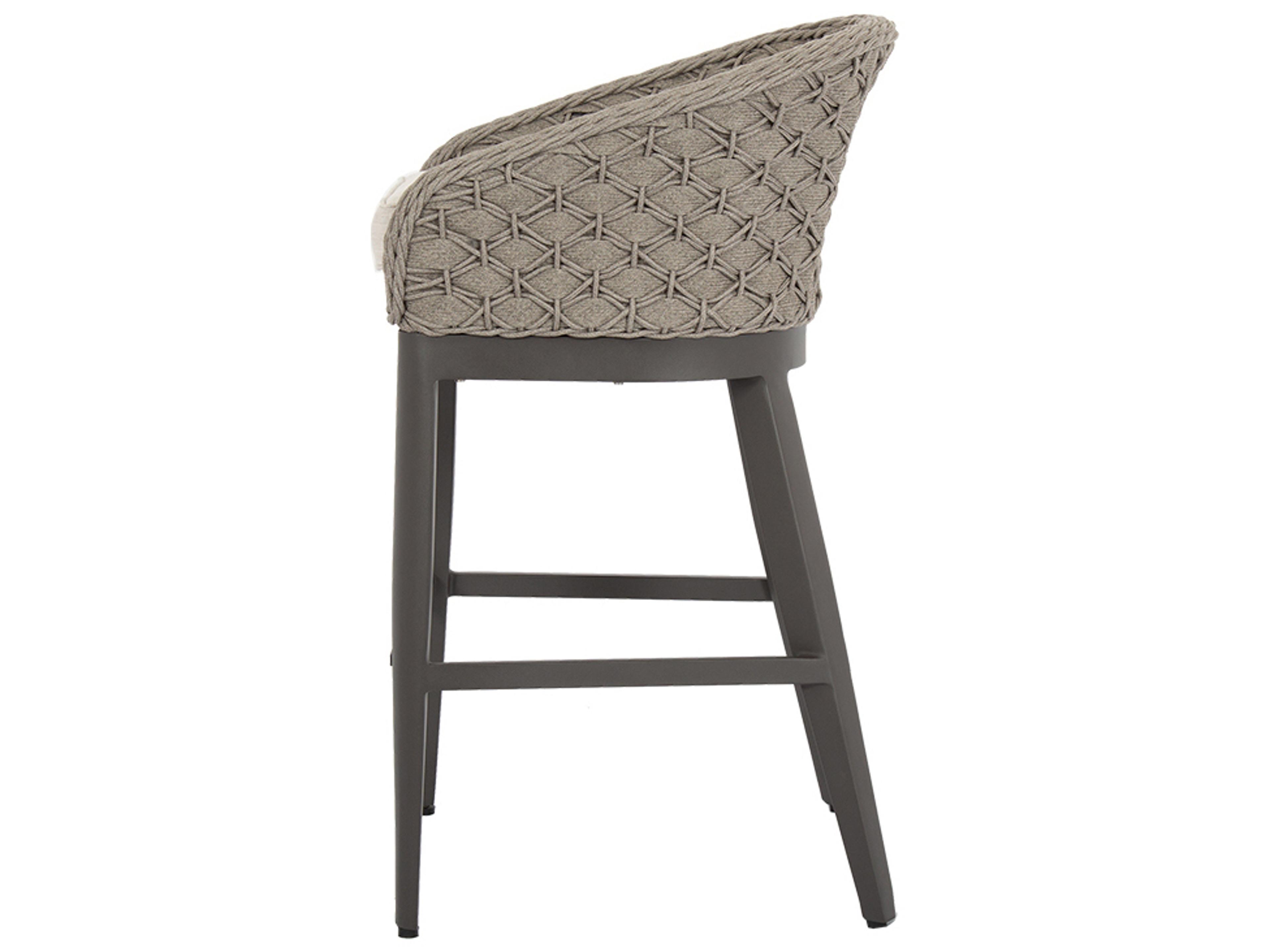 Sunset West Marbella Wicker Outdoor Patio Bar Stool in Echo Ash