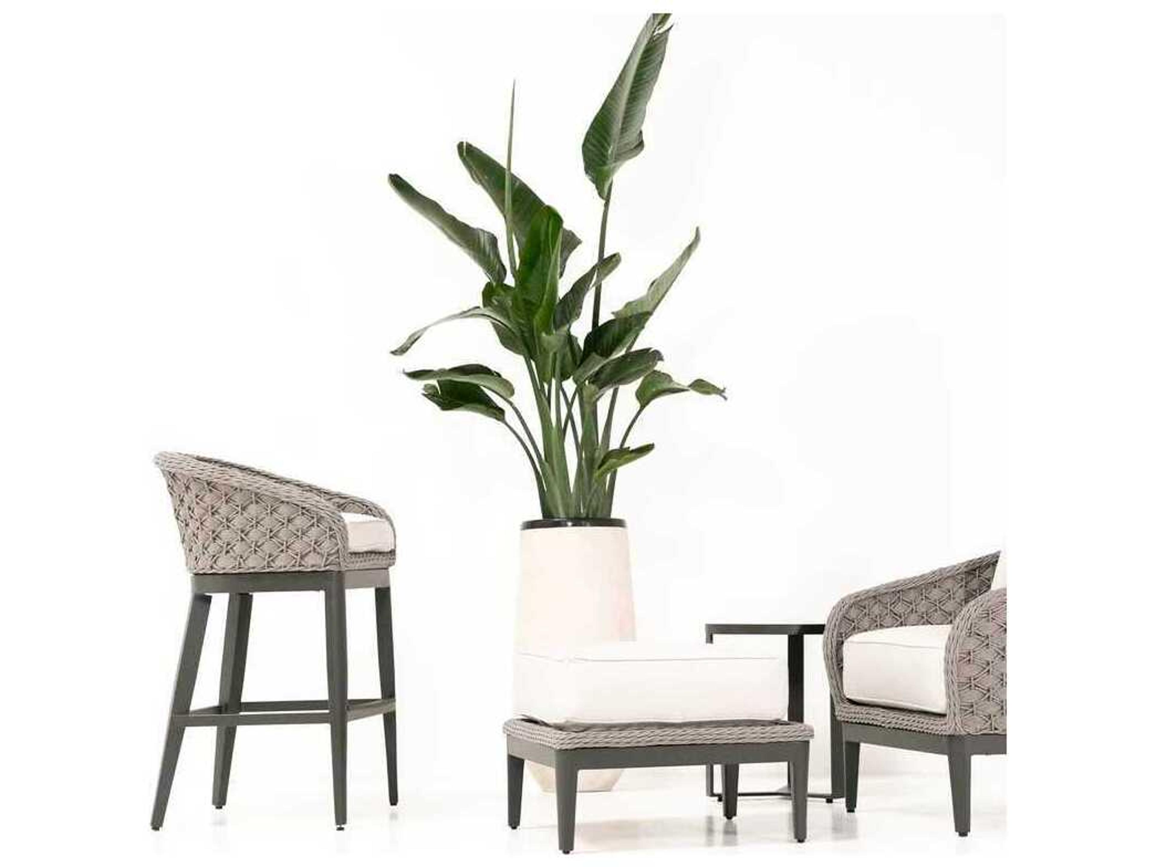 Sunset West Marbella Graphite Rope Cushion Bar Stool