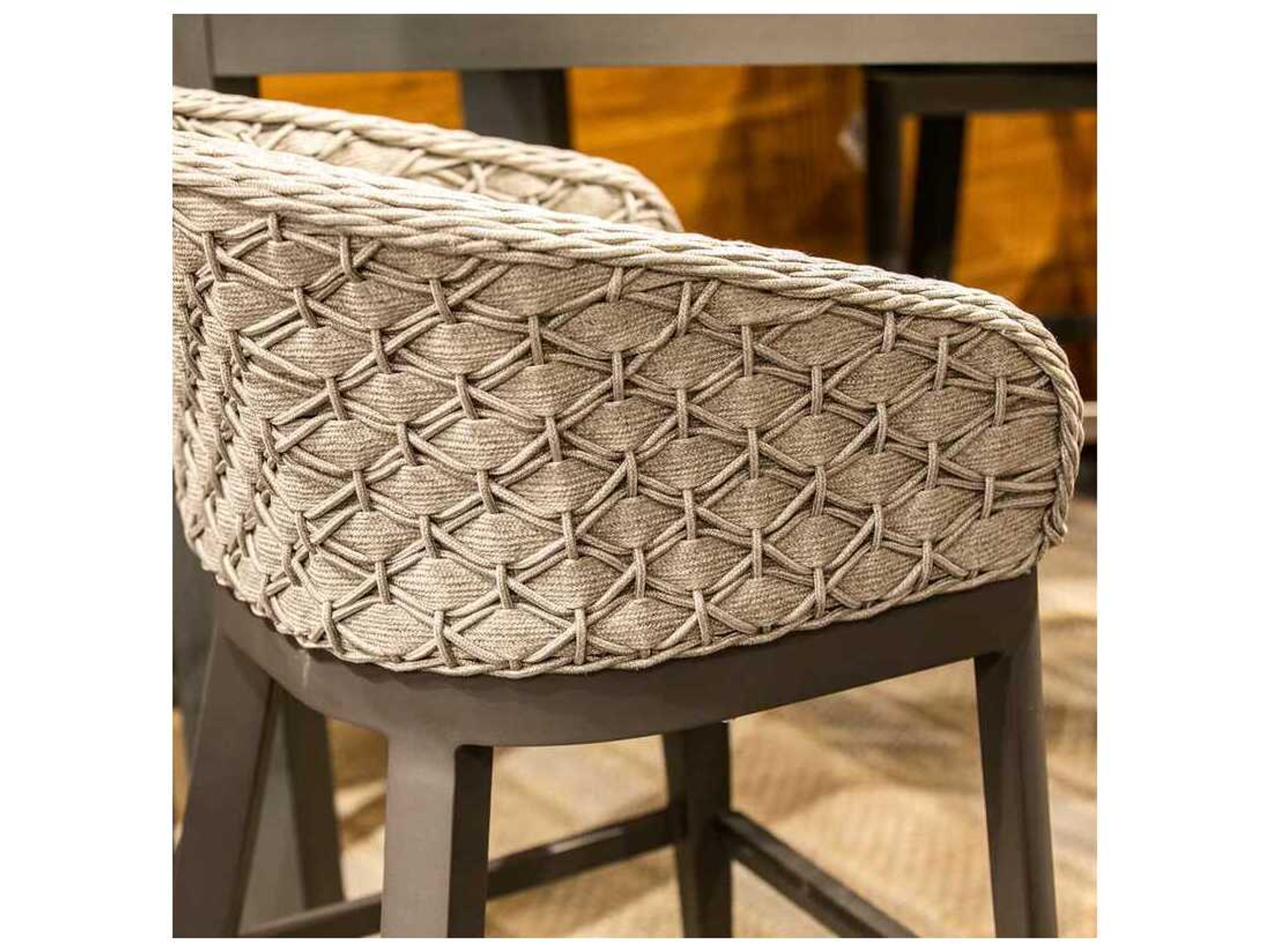 Sunset West Marbella Graphite Rope Cushion Bar Stool