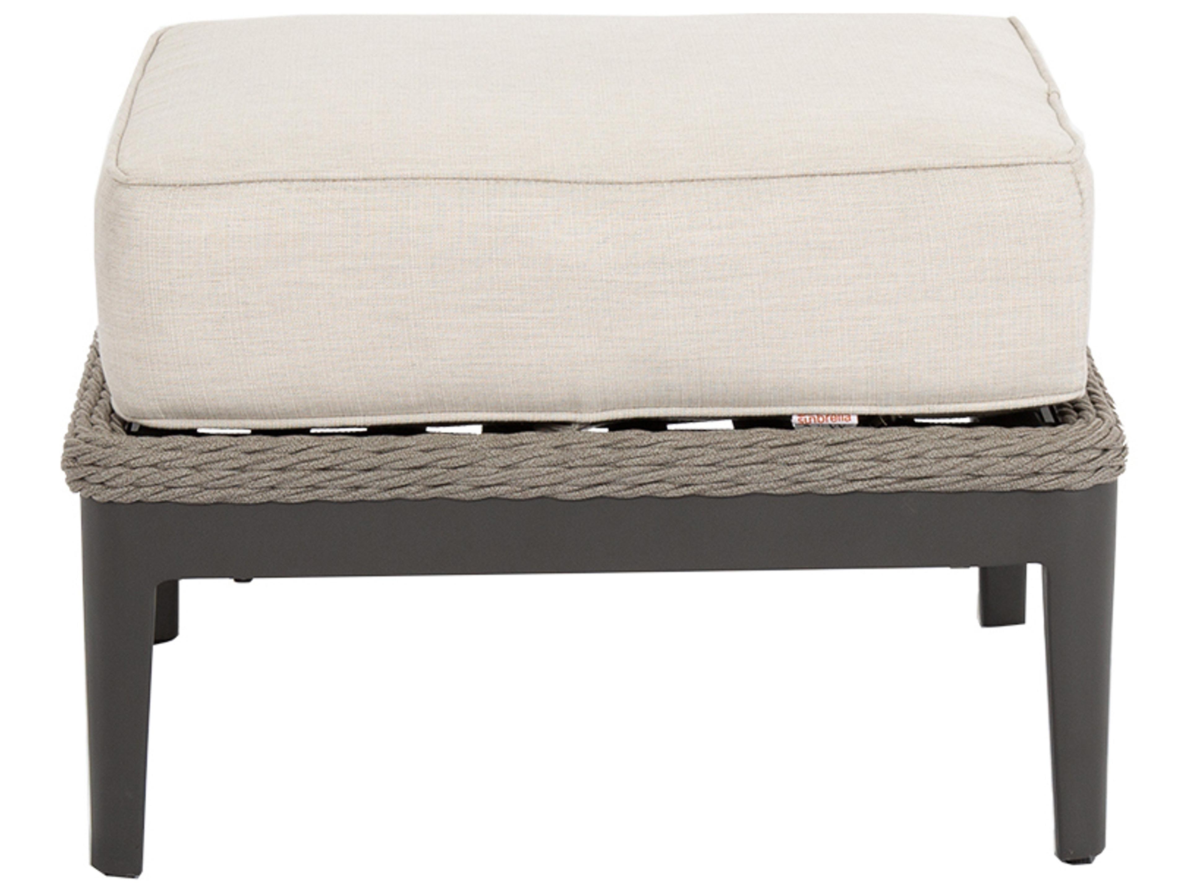 Sunset West Marbella Wicker Patio Ottoman in Echo Ash