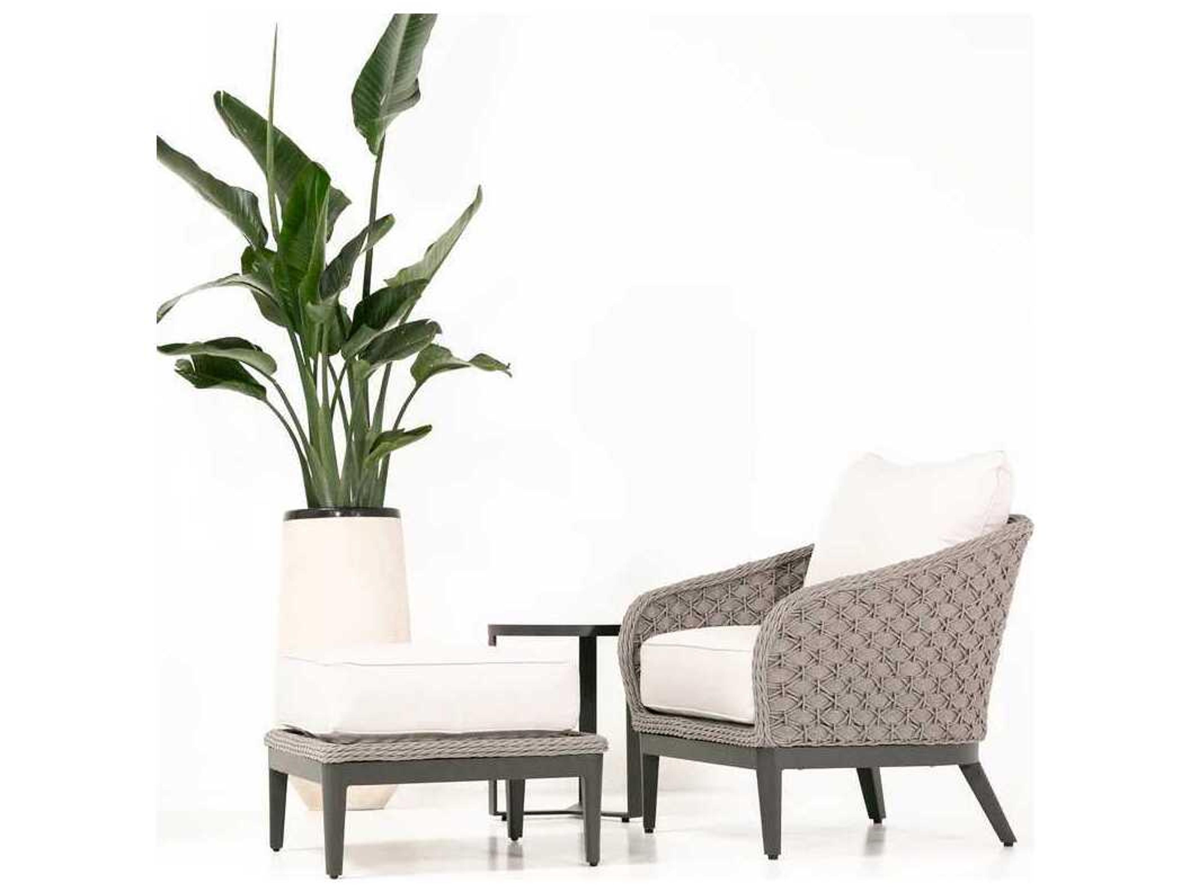 Sunset West Marbella Graphite Rope Cushion Ottoman