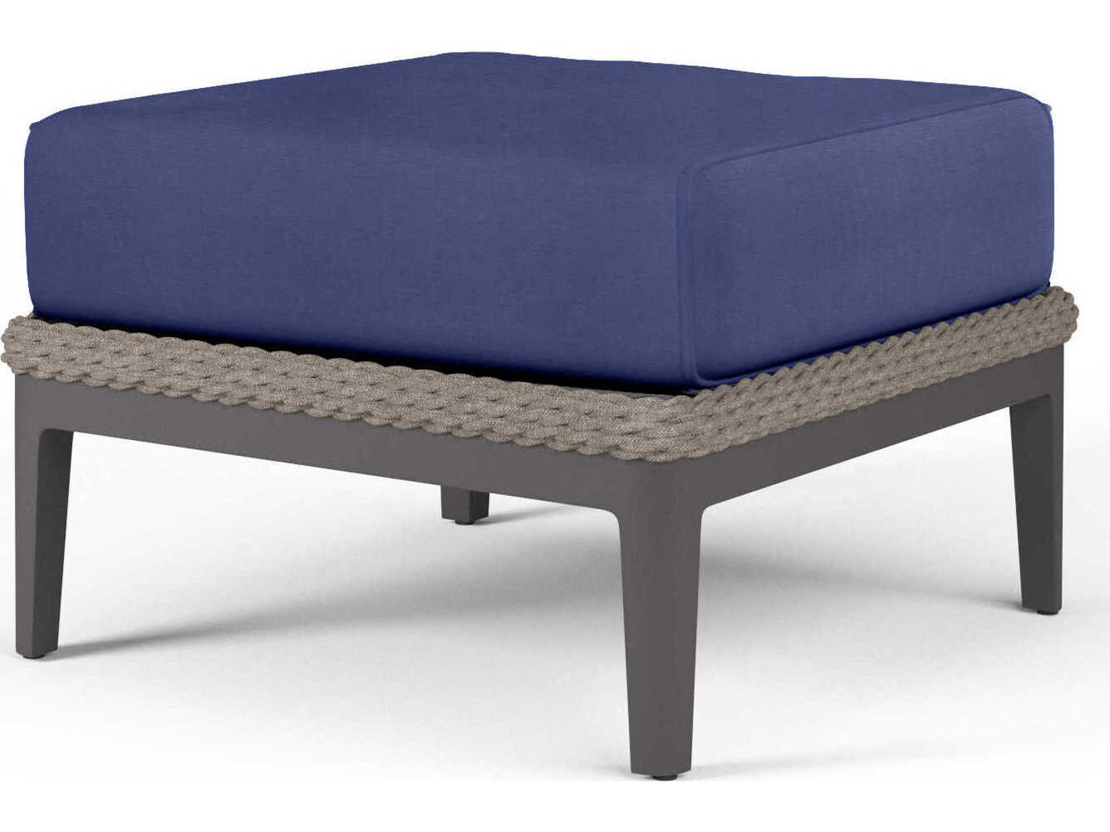 Marbella Graphite Rope Cushion Ottoman