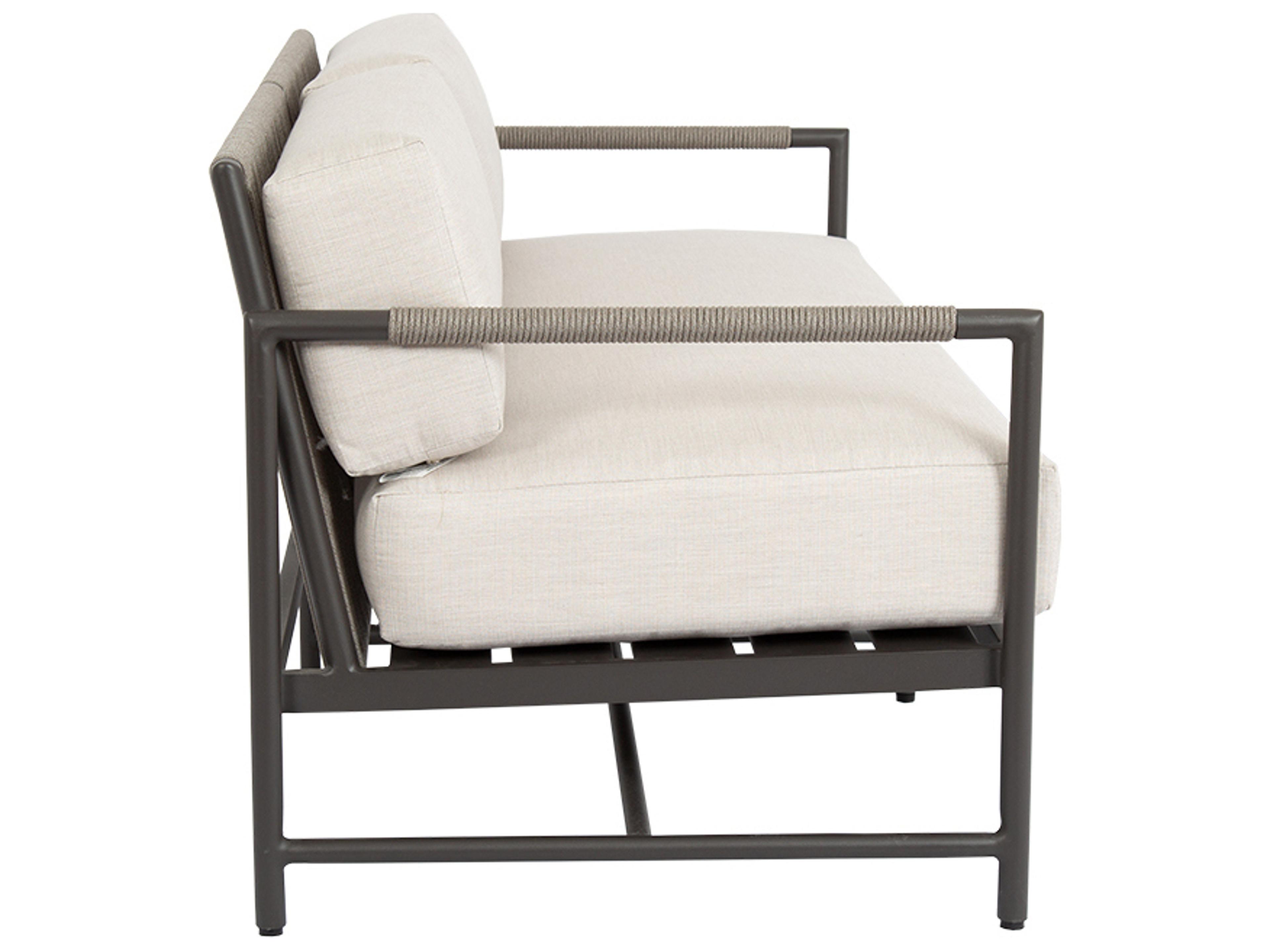 Sunset West Pietra Aluminum Outdoor Patio Loveseat in Echo Ash