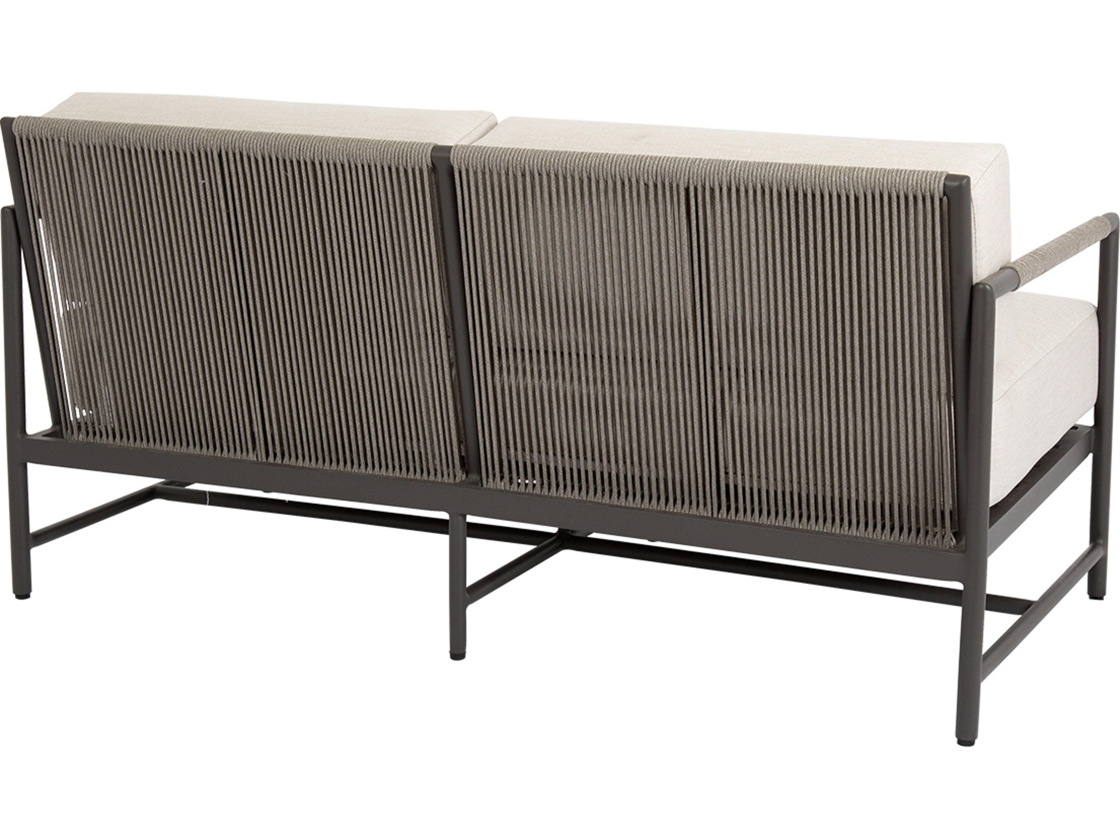 Sunset West Pietra Aluminum Outdoor Patio Loveseat in Echo Ash