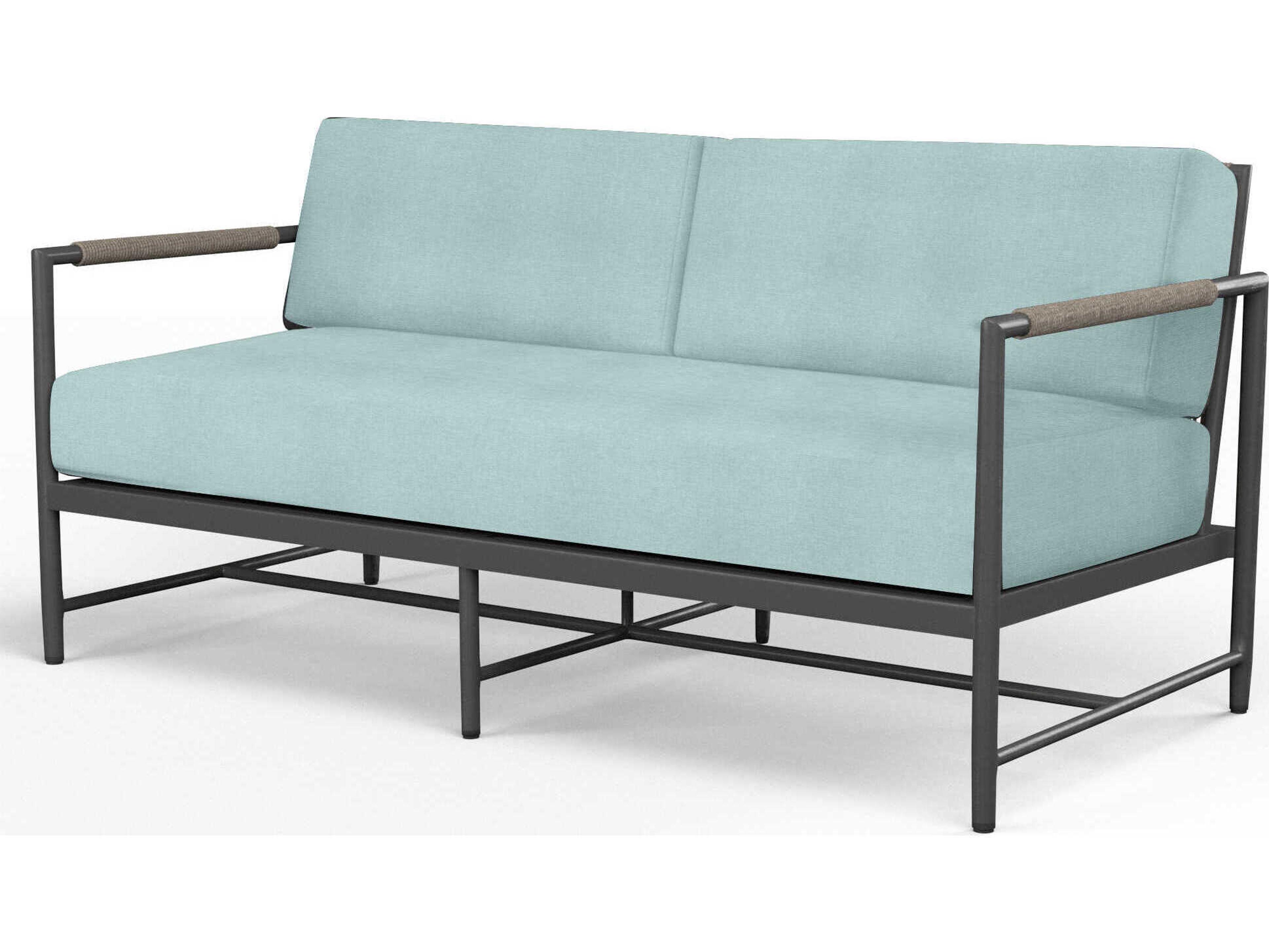 Pietra Graphite Aluminum Cushion Loveseat
