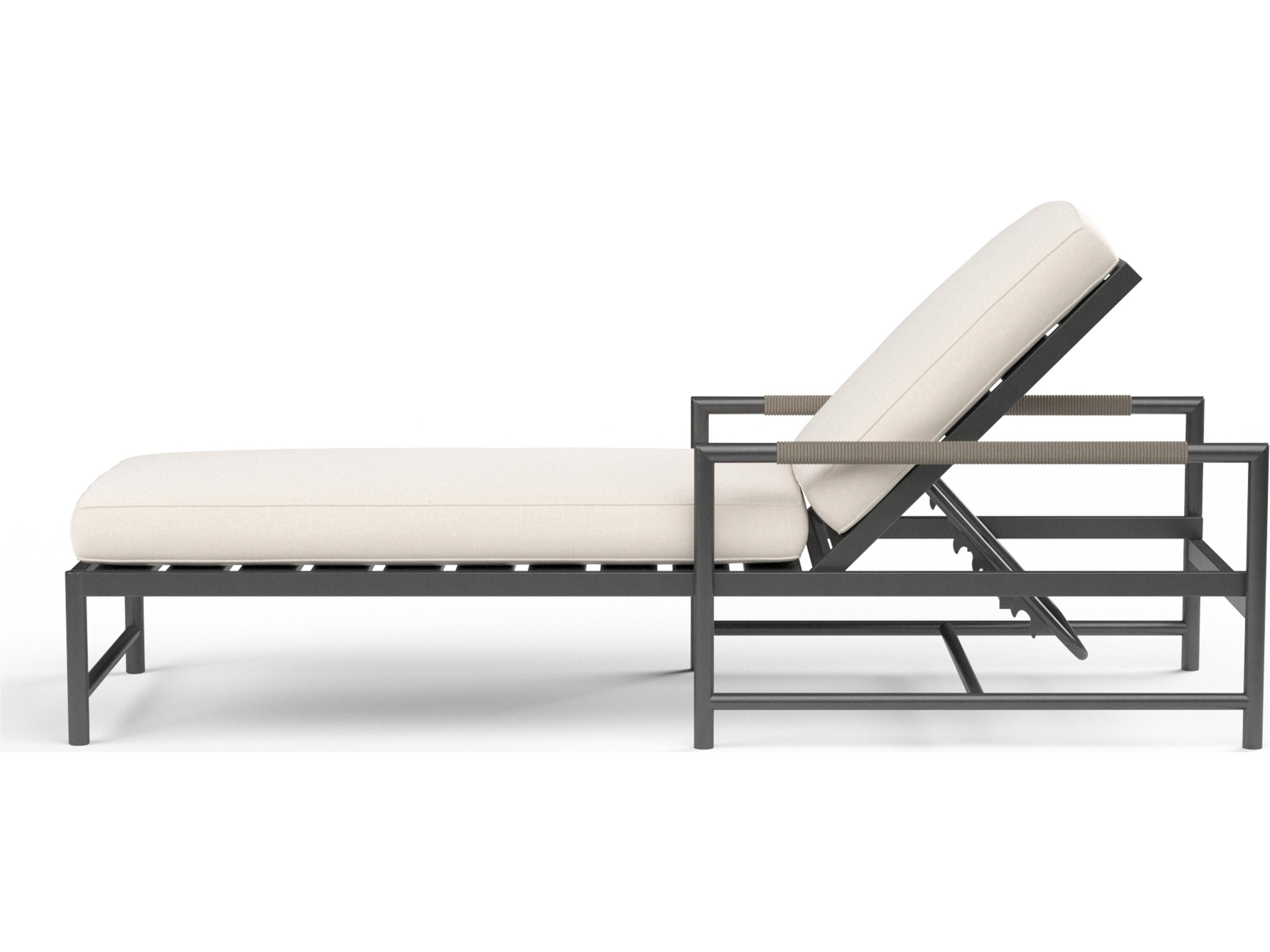 Sunset West Pietra Aluminum Graphite Outdoor Patio Chaise Lounge in Echo Ash