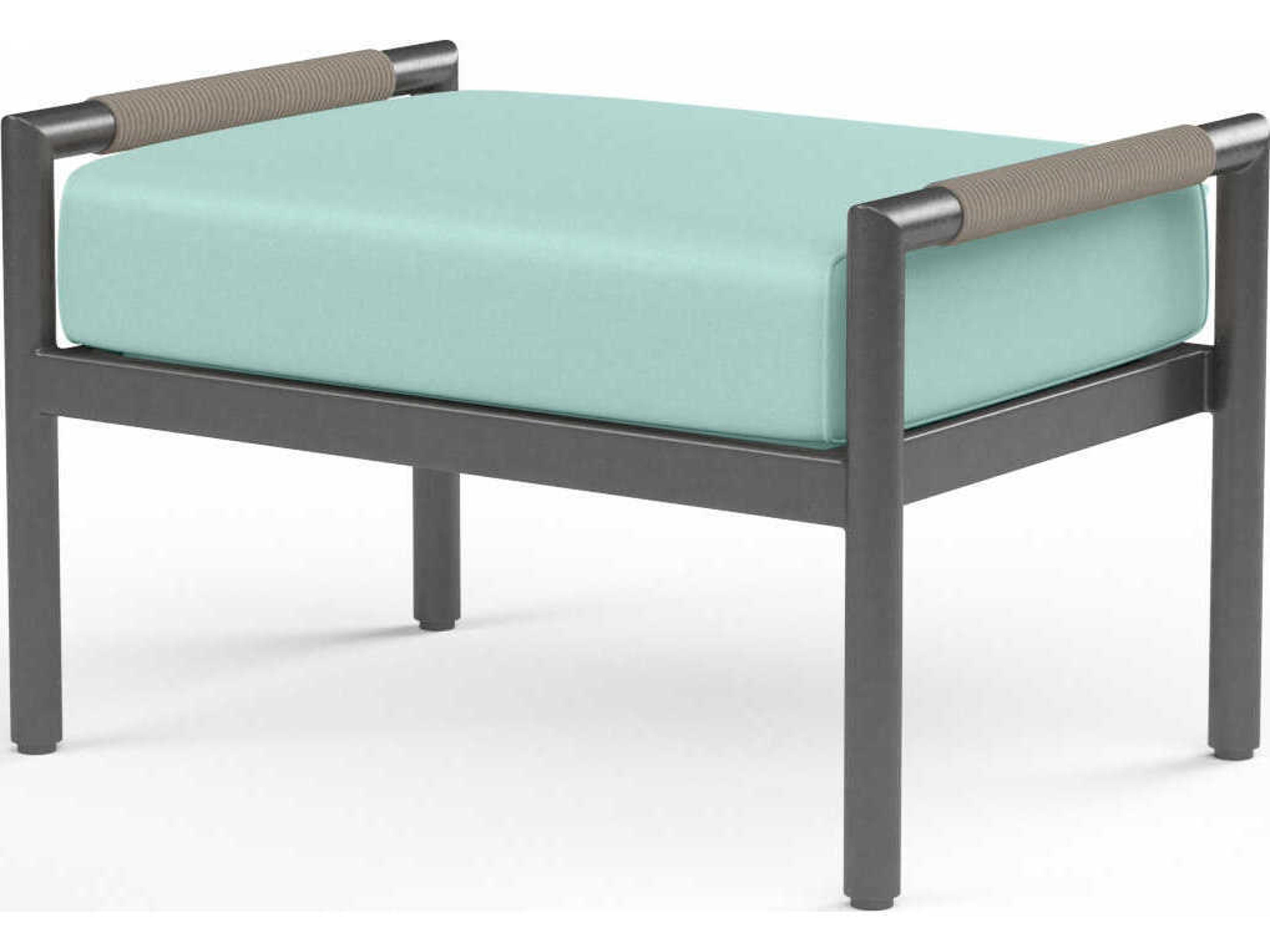 Pietra Graphite Aluminum Cushion Ottoman