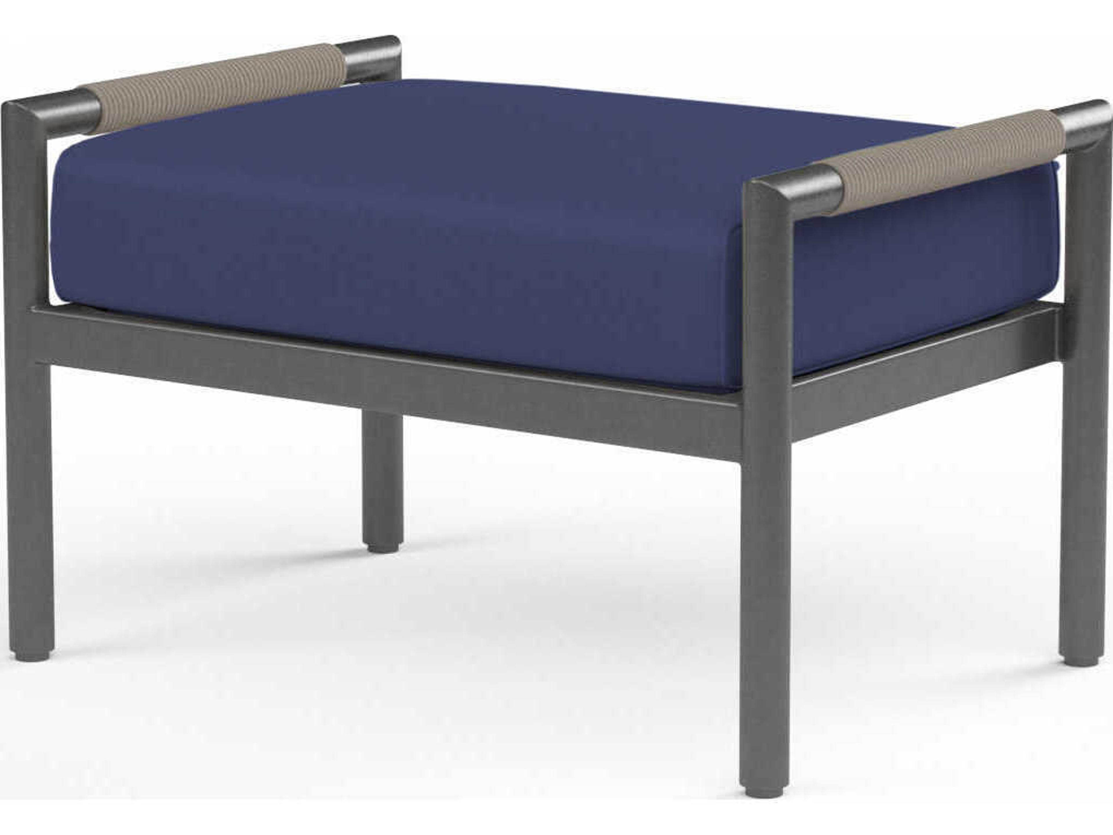 Pietra Graphite Aluminum Cushion Ottoman
