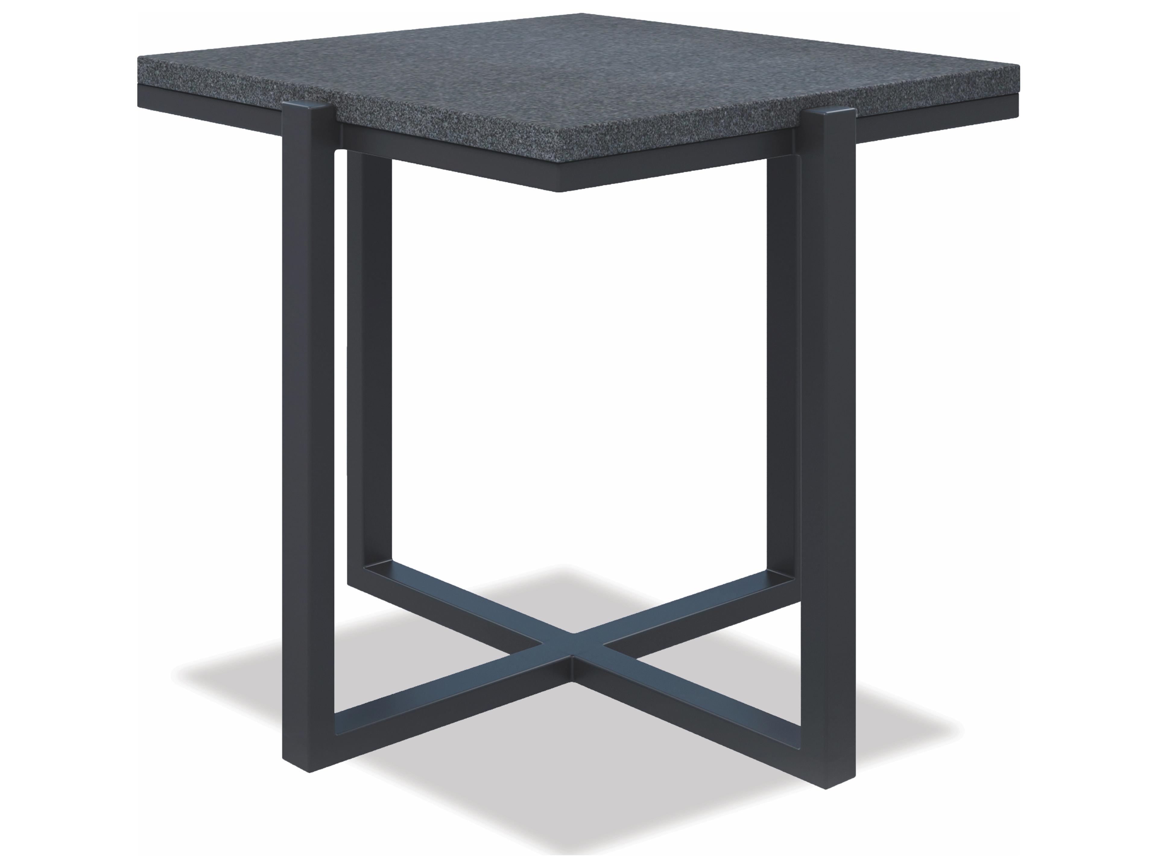 Honed Granite Aluminum Square Outdoor Patio Coffee Table
