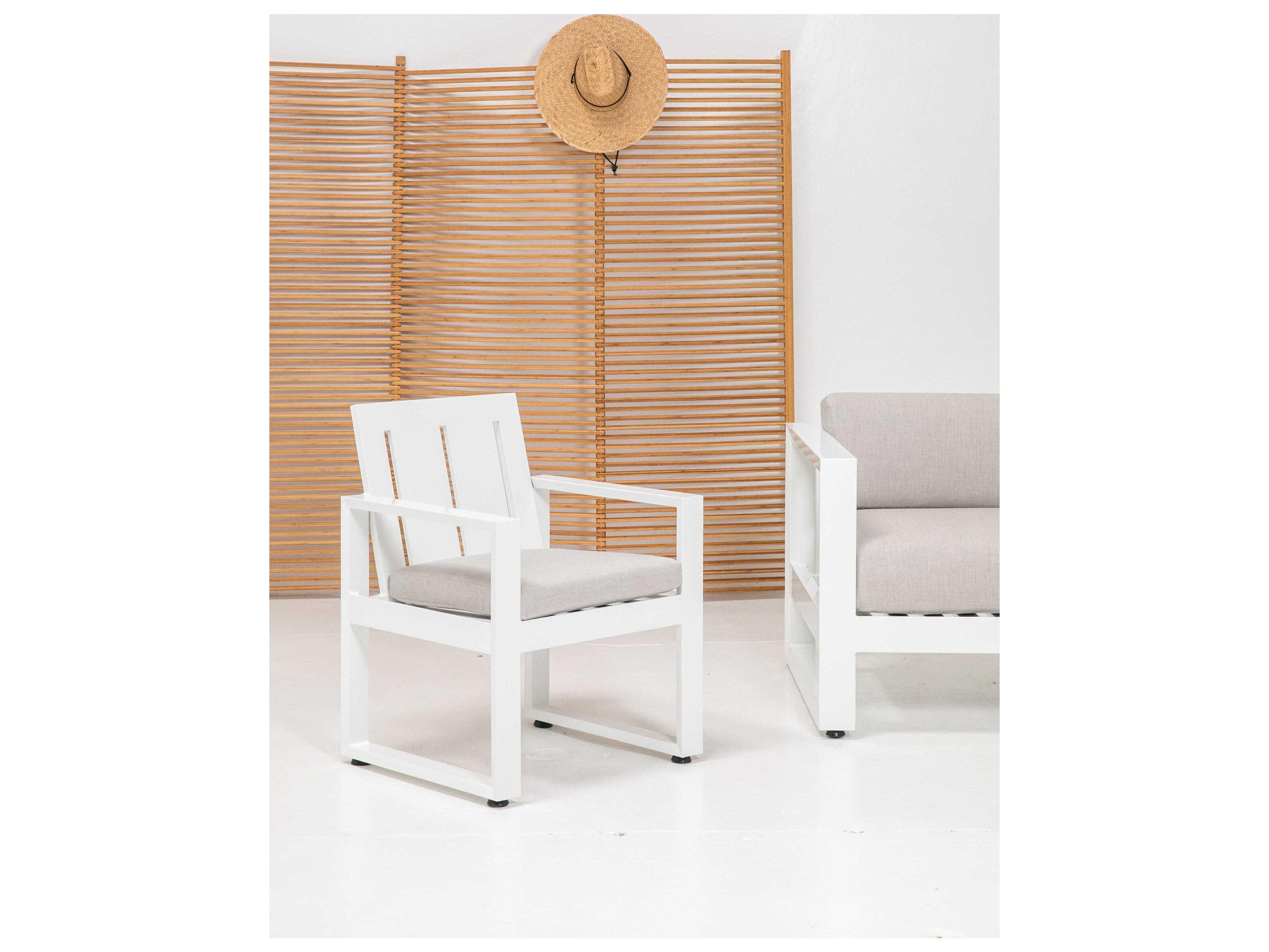 Sunset West Newport Frost Aluminum Cushion Dining Chair