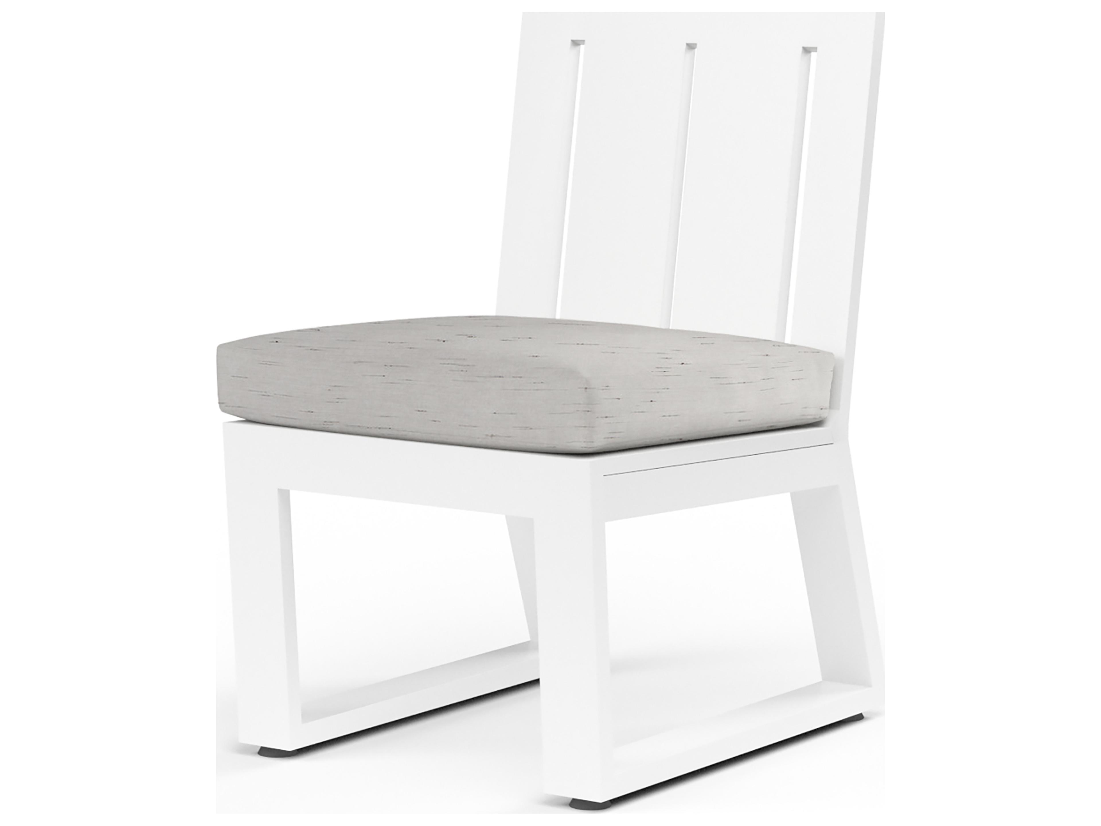 Sunset West Newport Frosted White Aluminum Outdoor Dining Side Chair